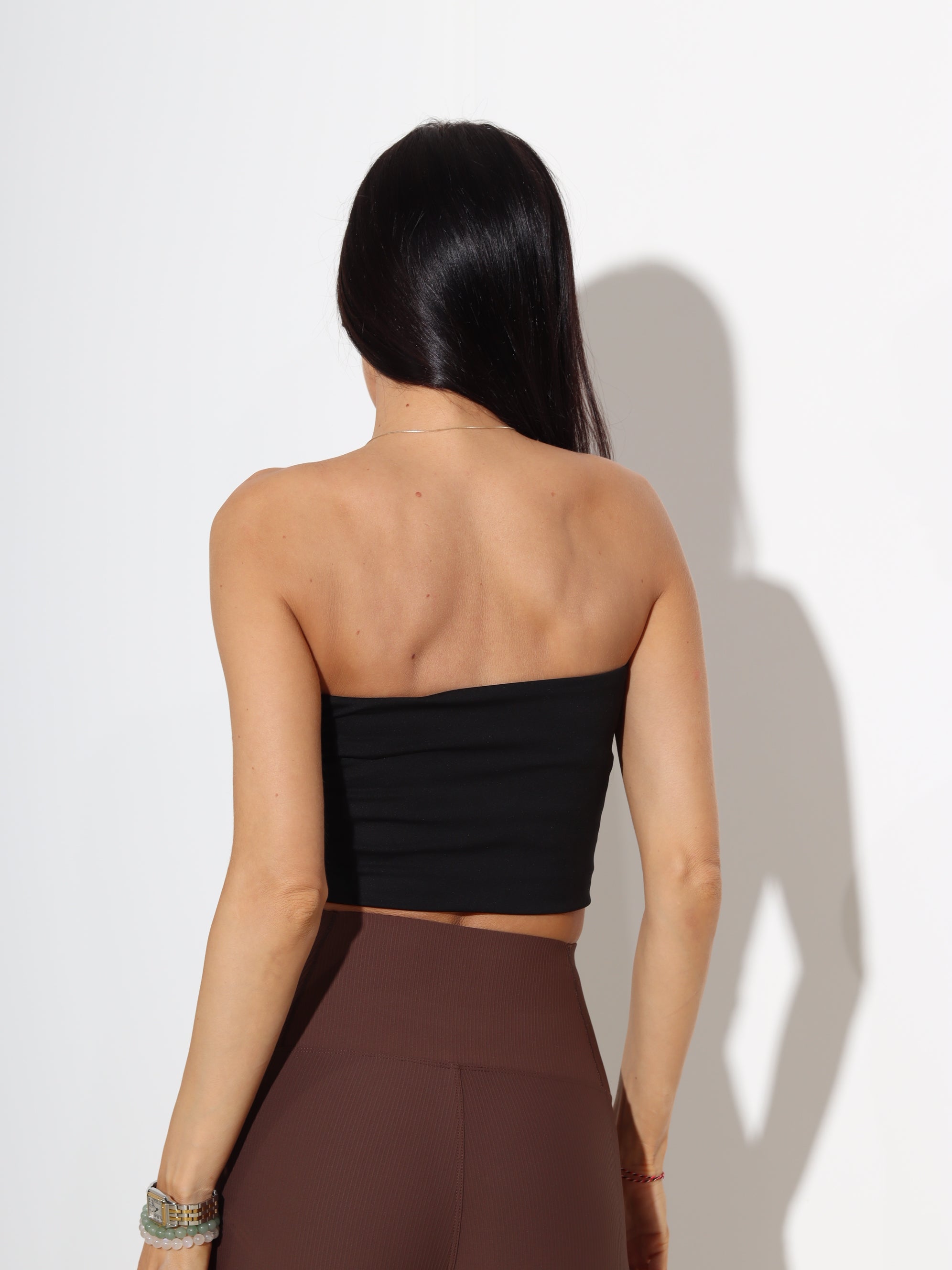 Melns crop tops bez lencītēm- 19245