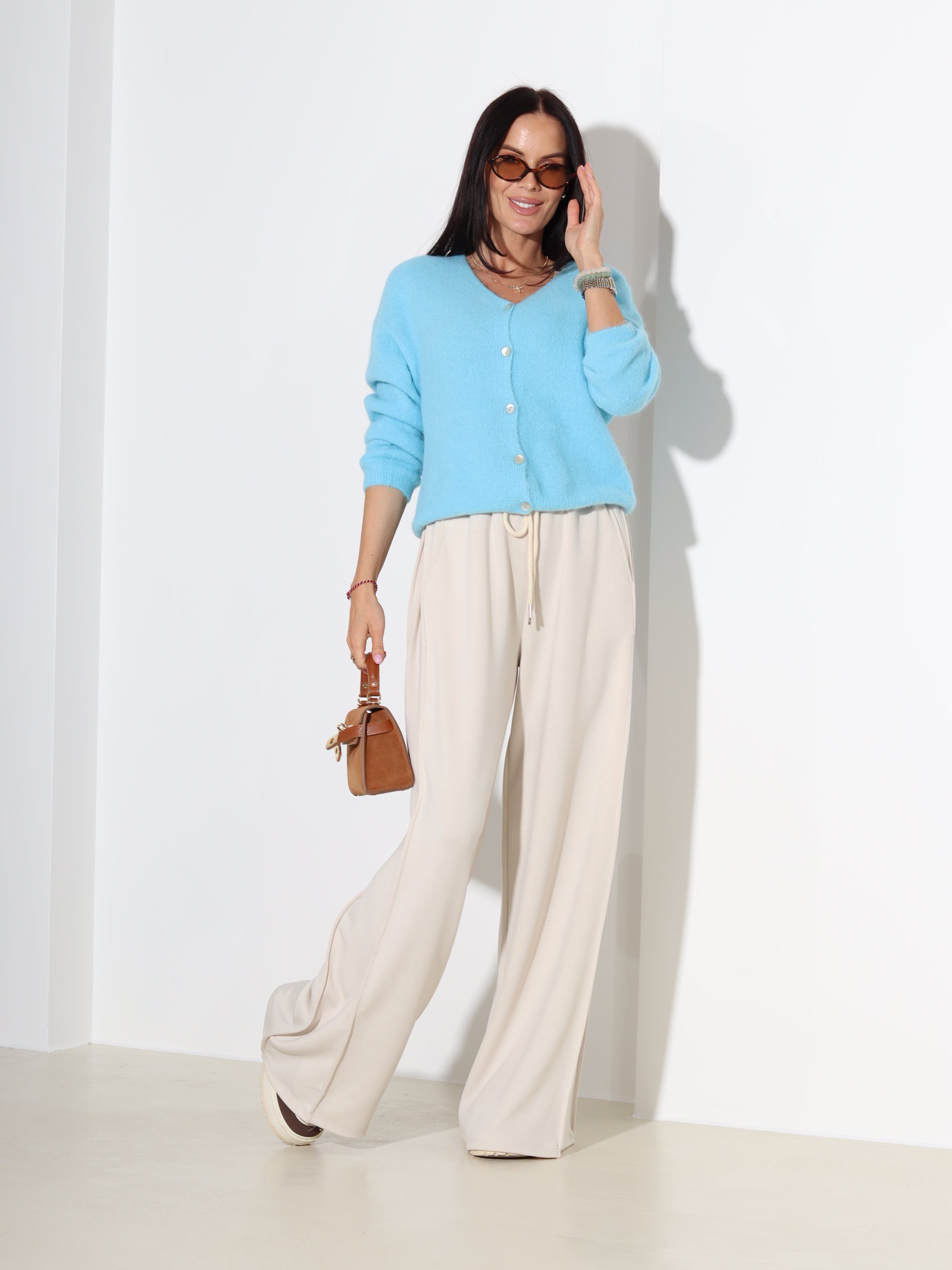 Zils alpakas jaka ar "V" veida dekoltē - 18330. a