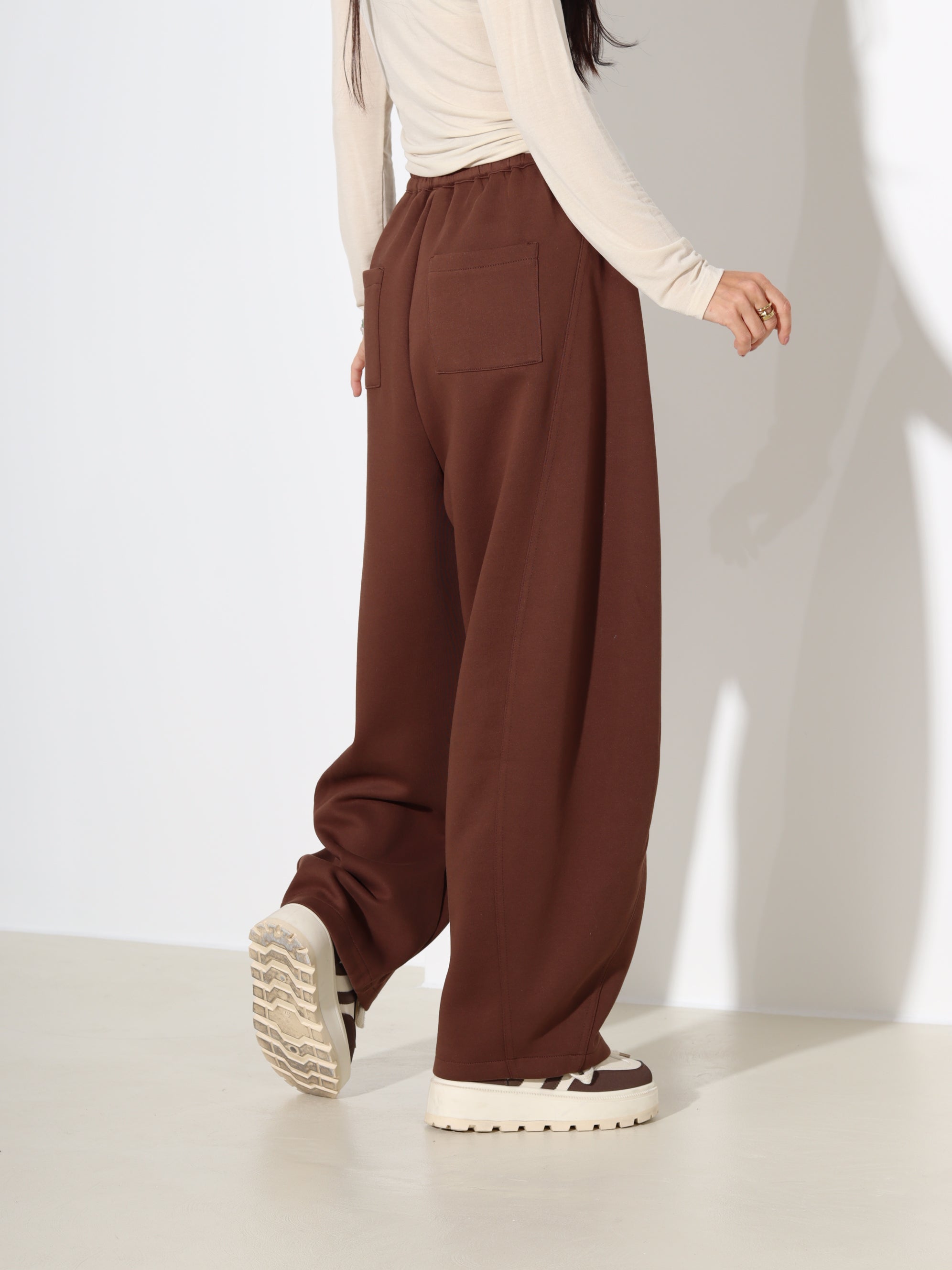 Brūnas/šoko oversize sportiska stila bikses - 18132