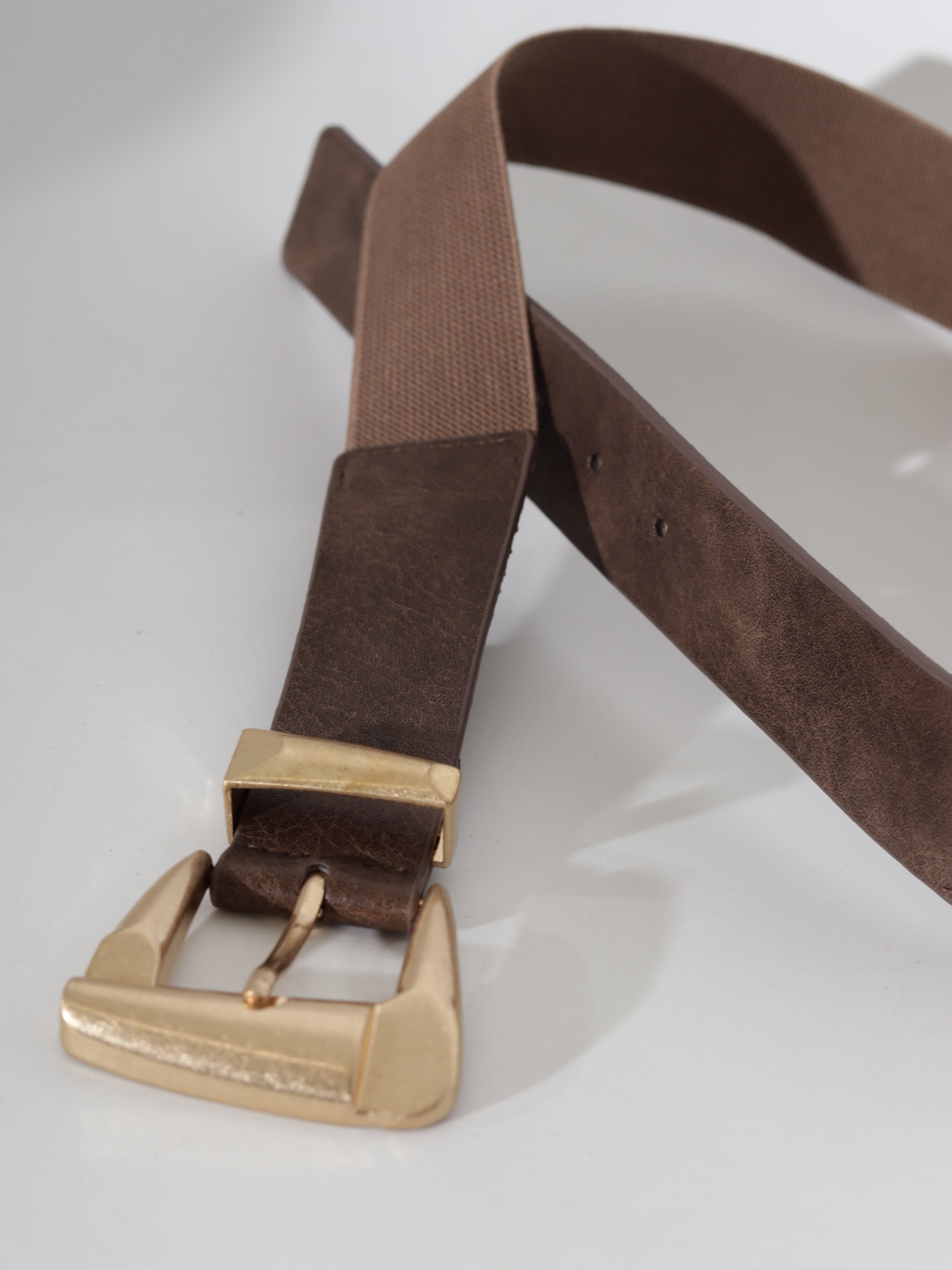 Brūna josta, m/ā+ gumija, gold - 20683