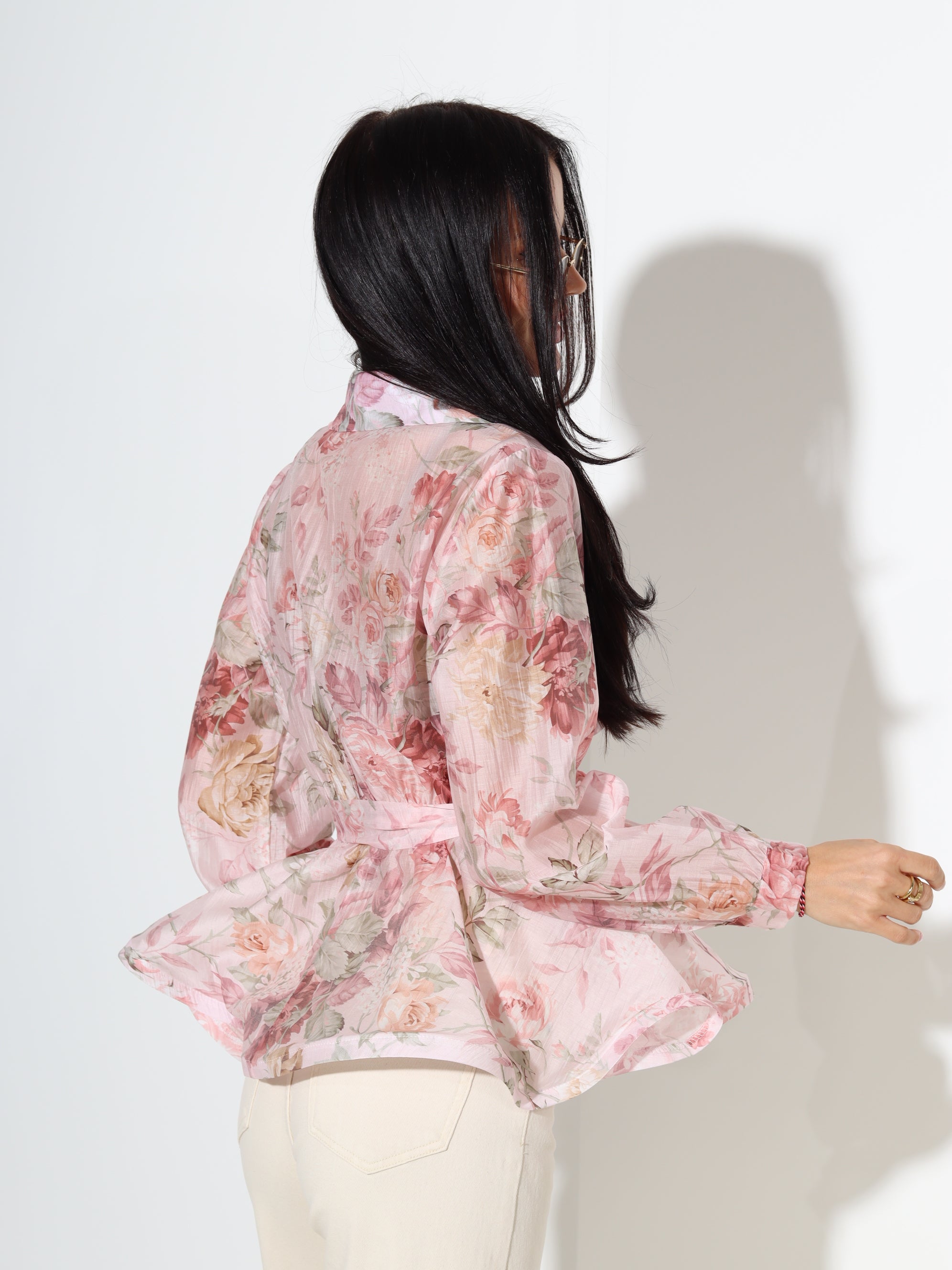 Rozā blūze 'Rozīte' ar volāniņu gurnu daļā - 18338