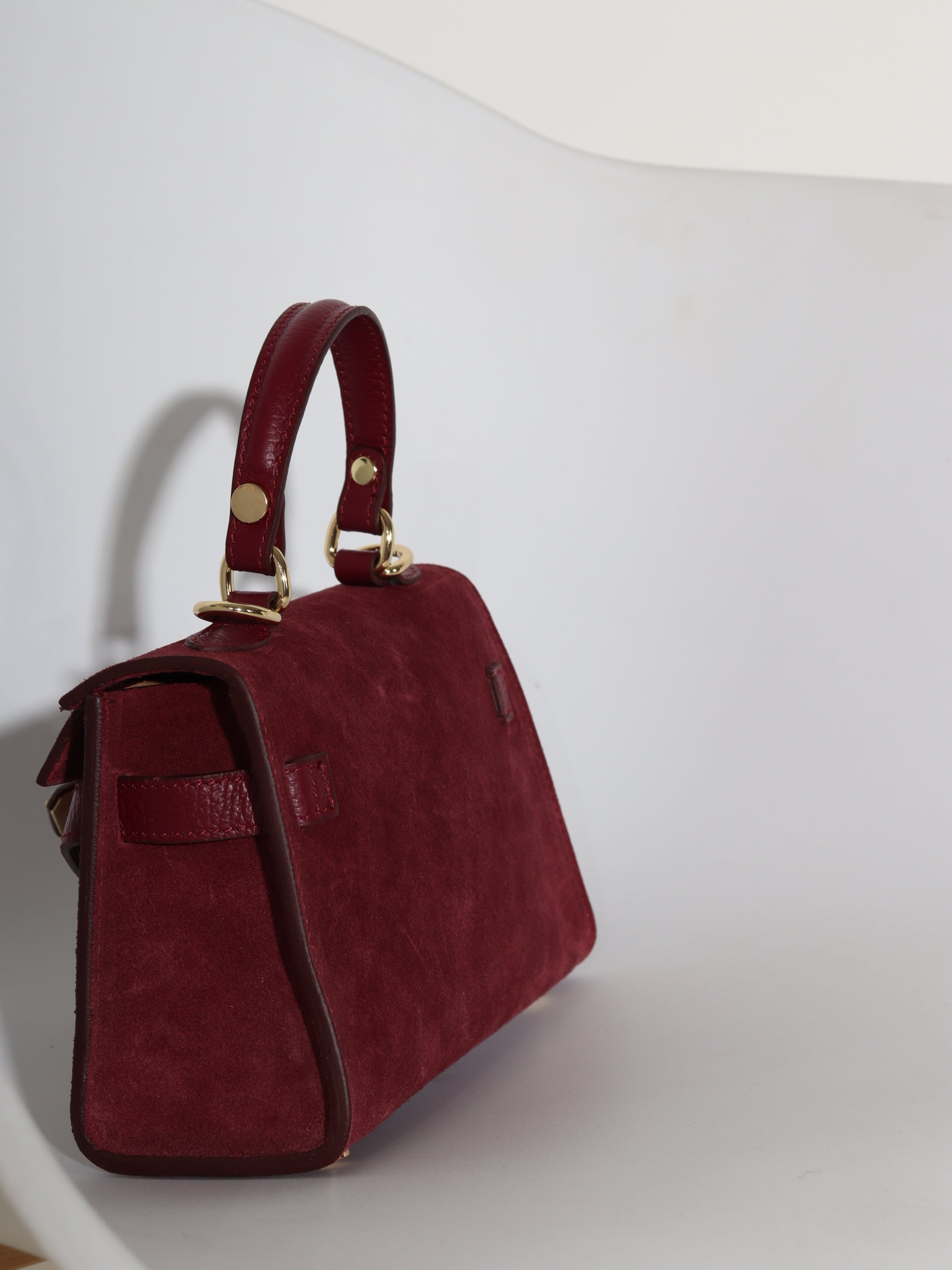 Bordo zamšādas soma "Mini klasika" - 18363