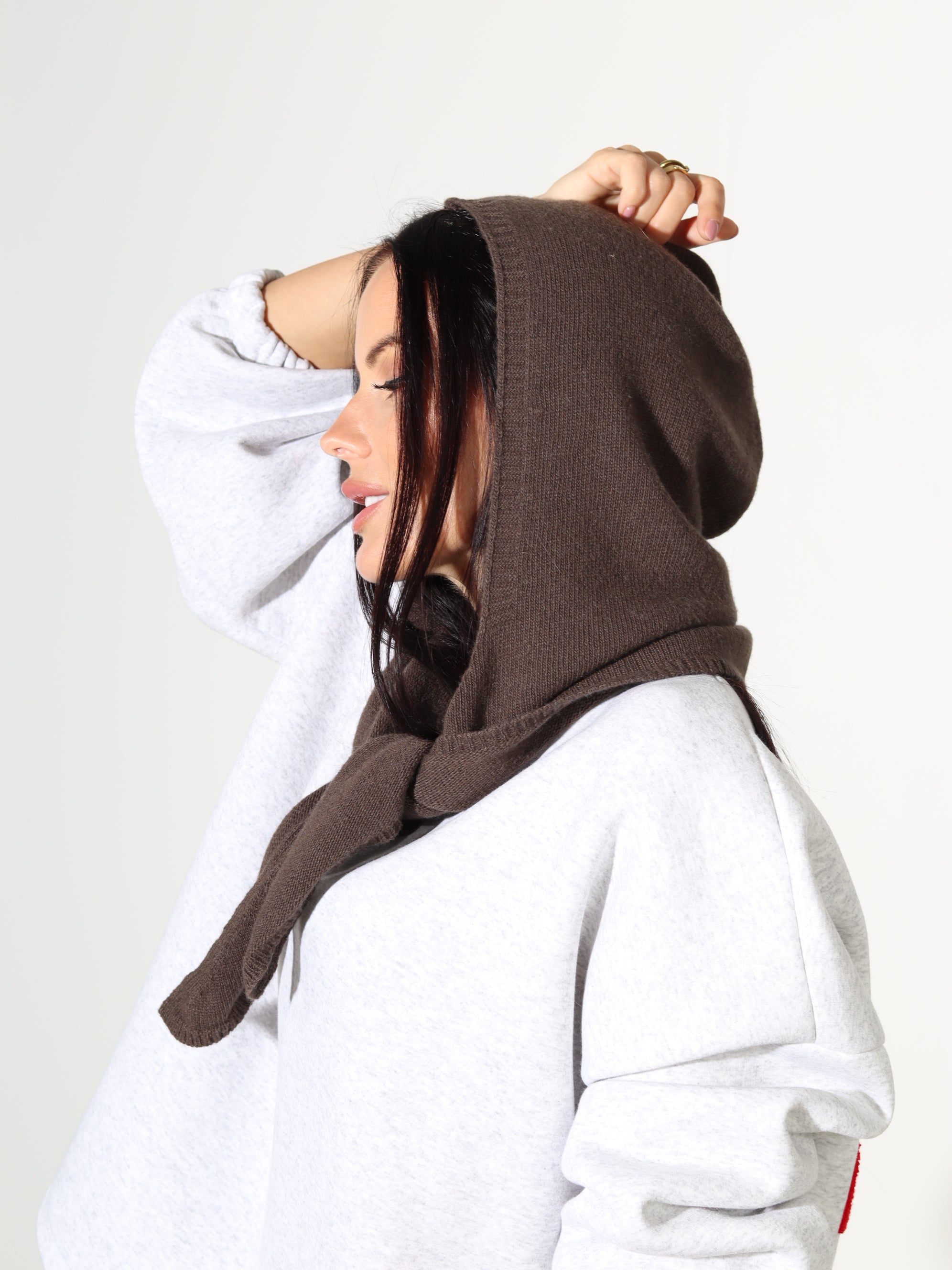 Tumši brūna sienama kapuce/cepure "Cashmere Blend" – 18109