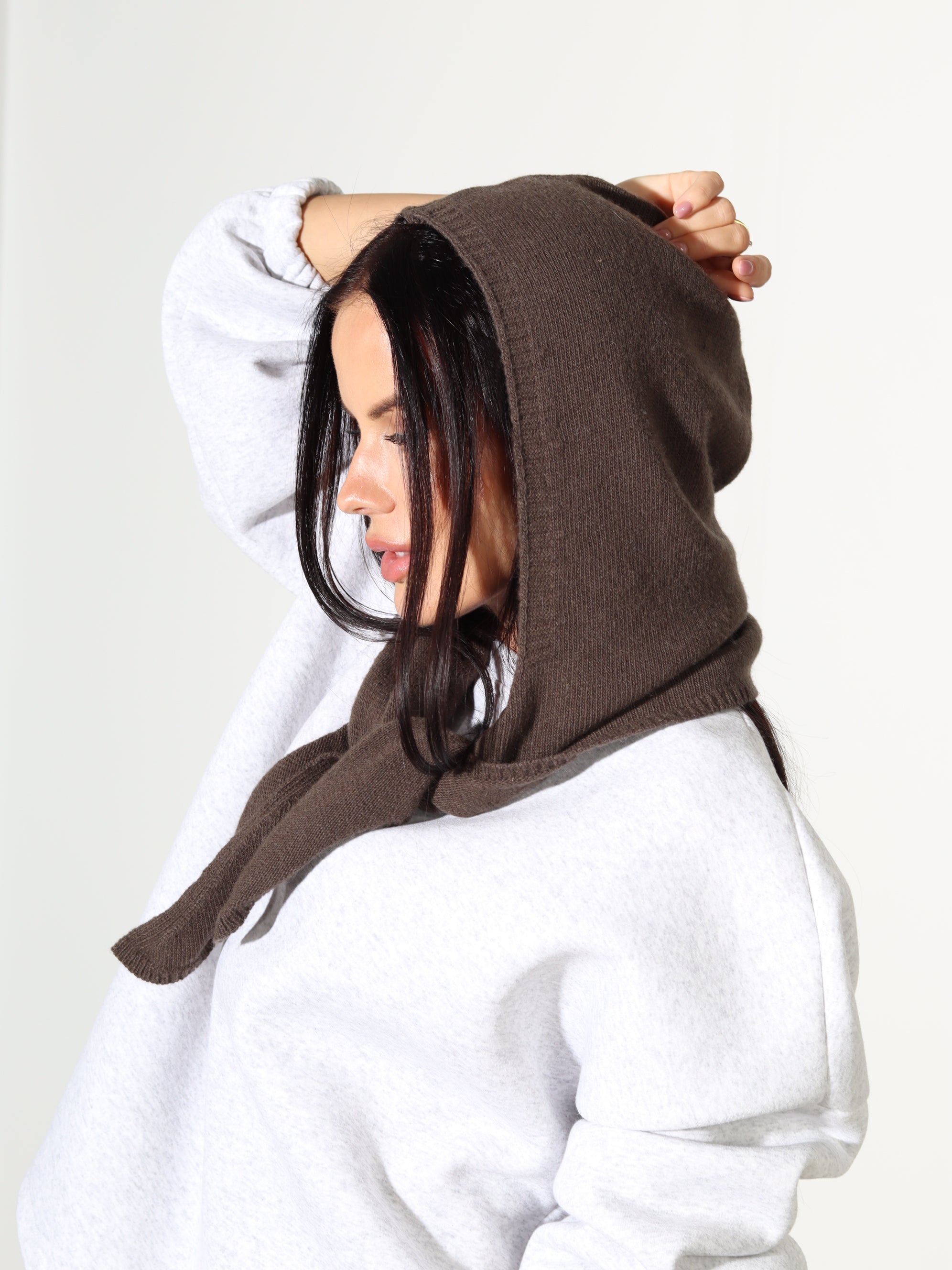 Tumši brūna sienama kapuce/cepure "Cashmere Blend" – 18109