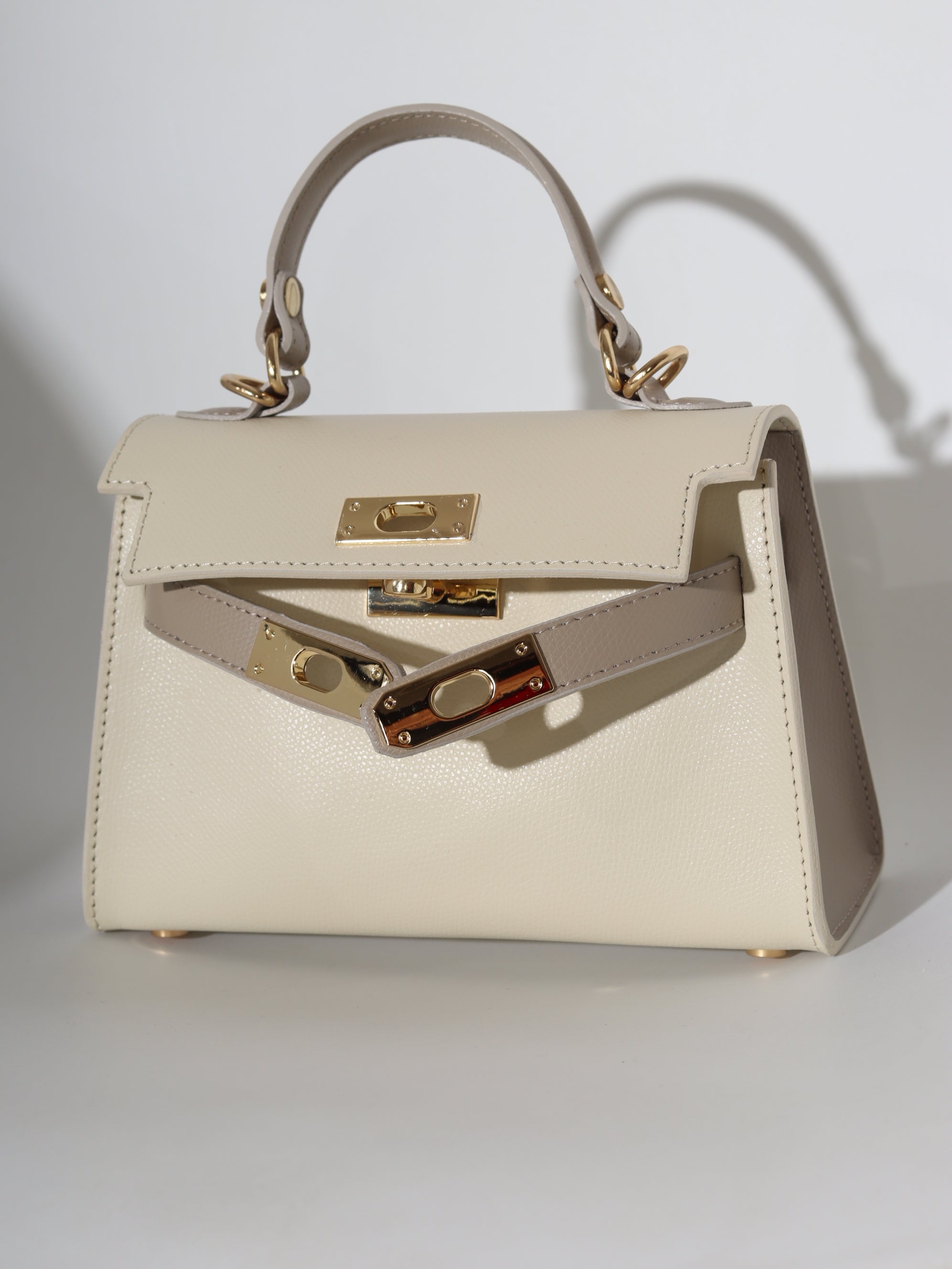 Bēša+taupe, d/ā soma "Mini klasika" - 18365. a