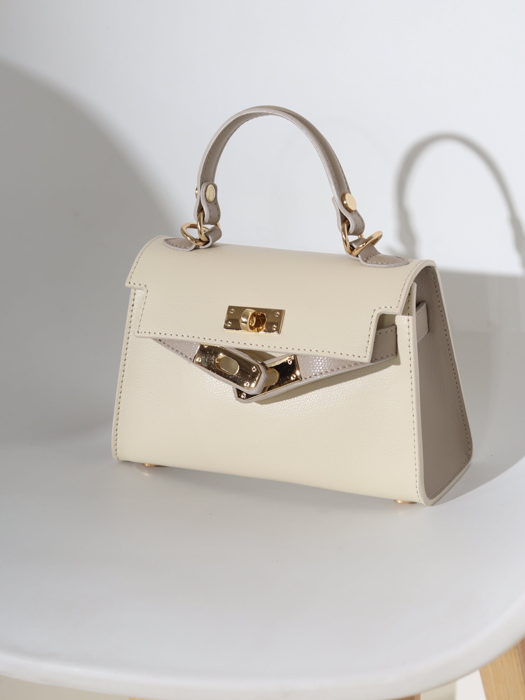 Bēša+taupe, d/ā soma "Mini klasika" - 18365