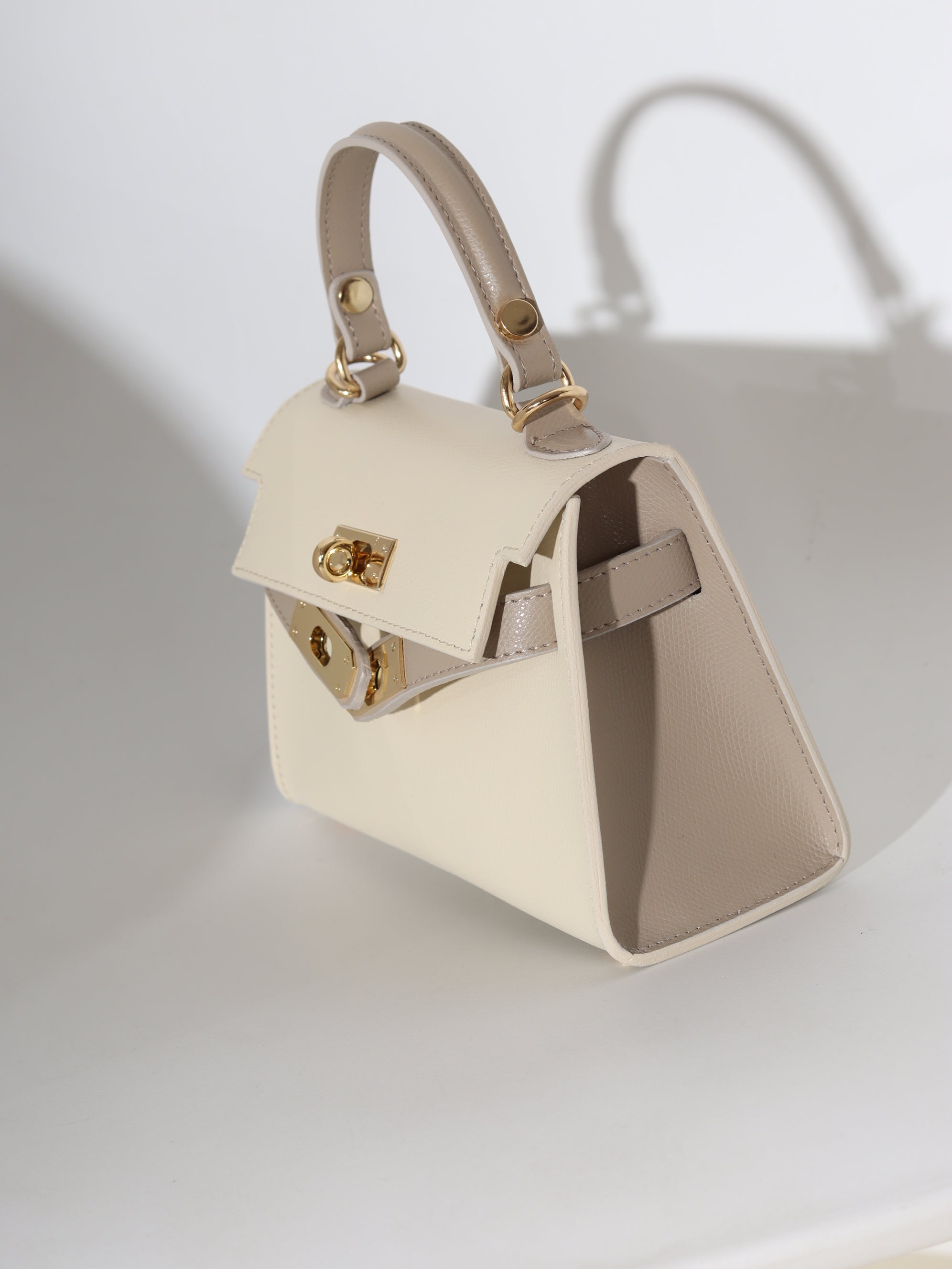 Bēša+taupe, d/ā soma "Mini klasika" - 18365