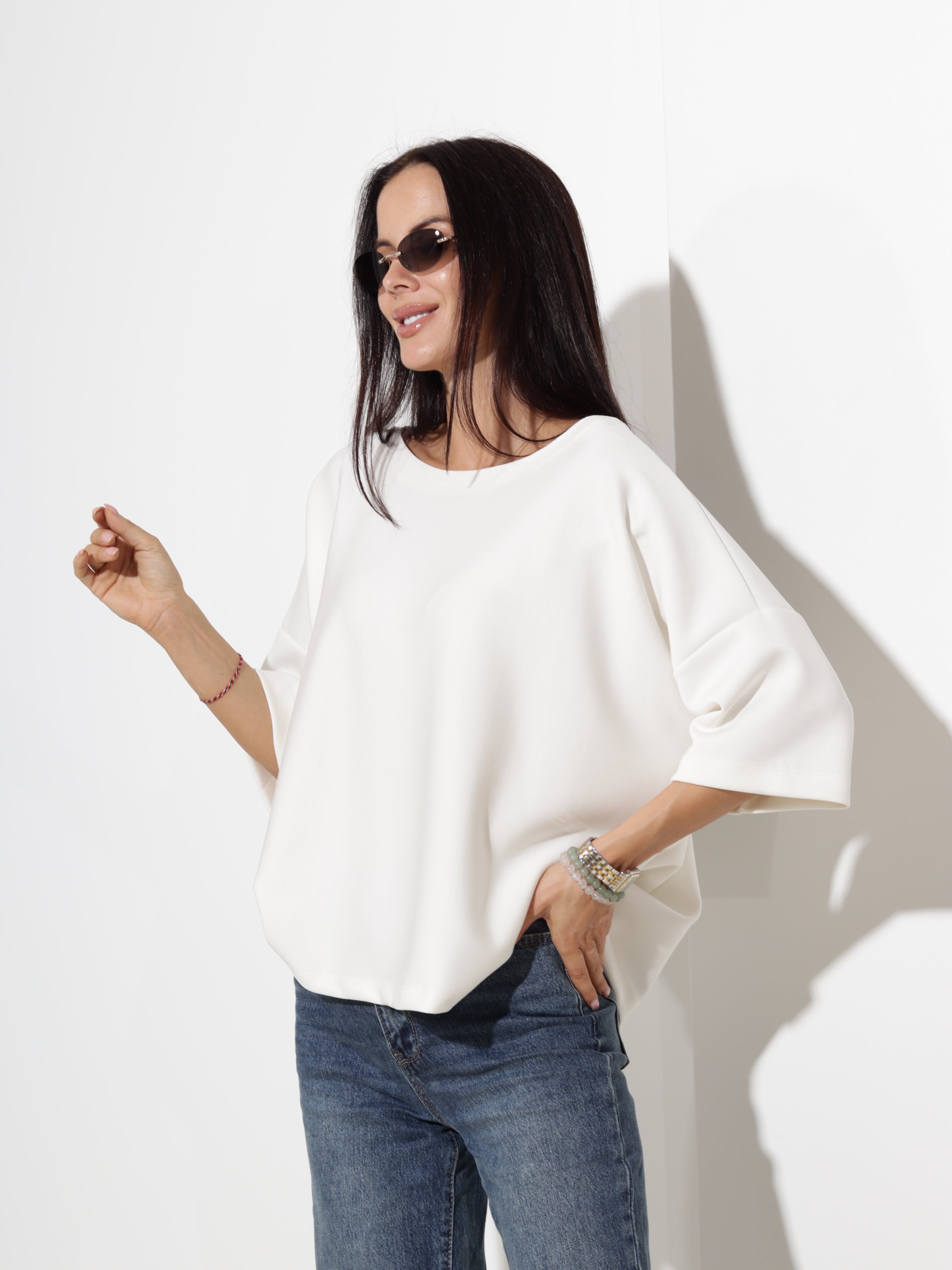 Balts oversize tipa tops- 20609