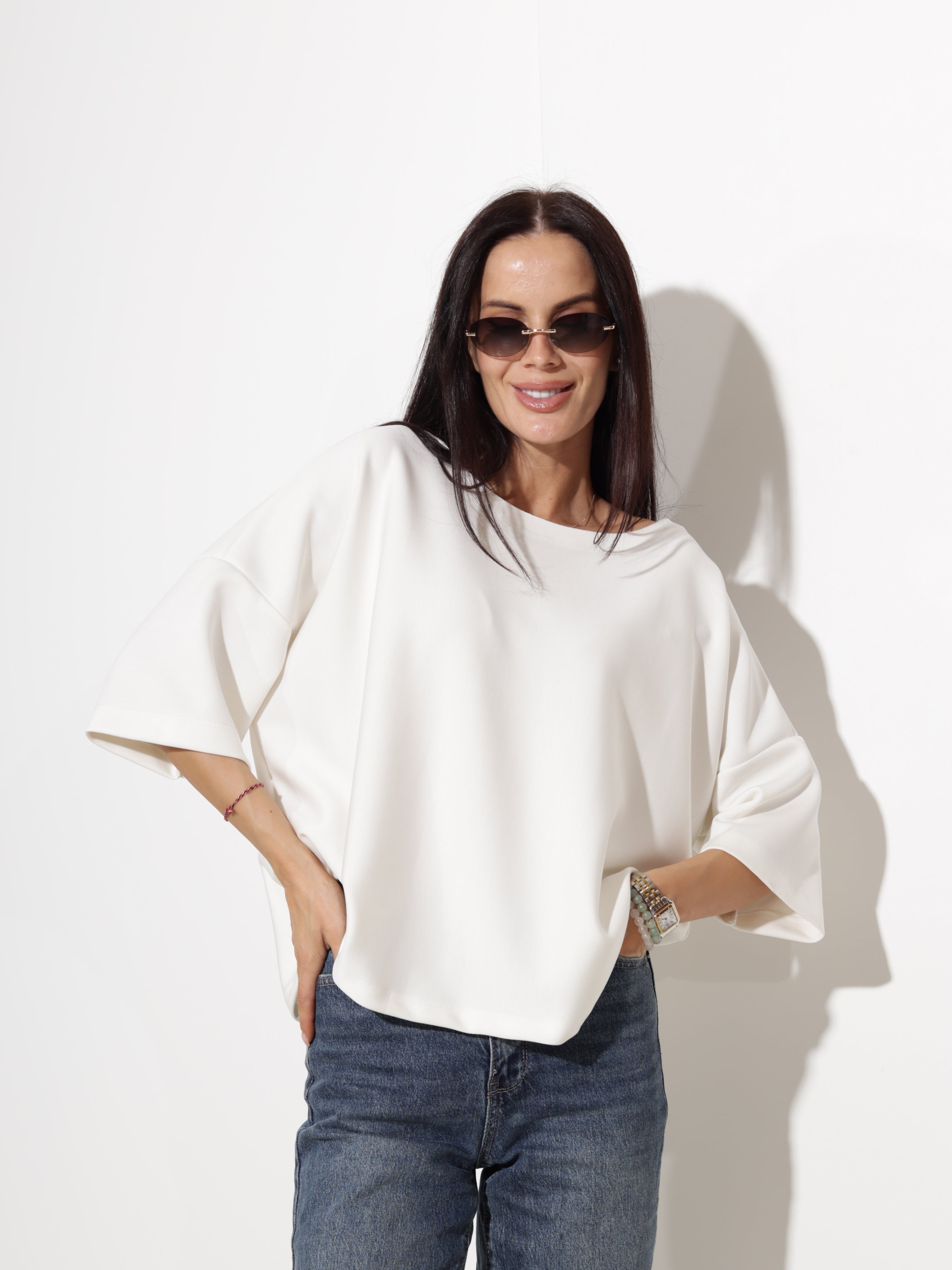 Balts oversize tipa tops- 20609