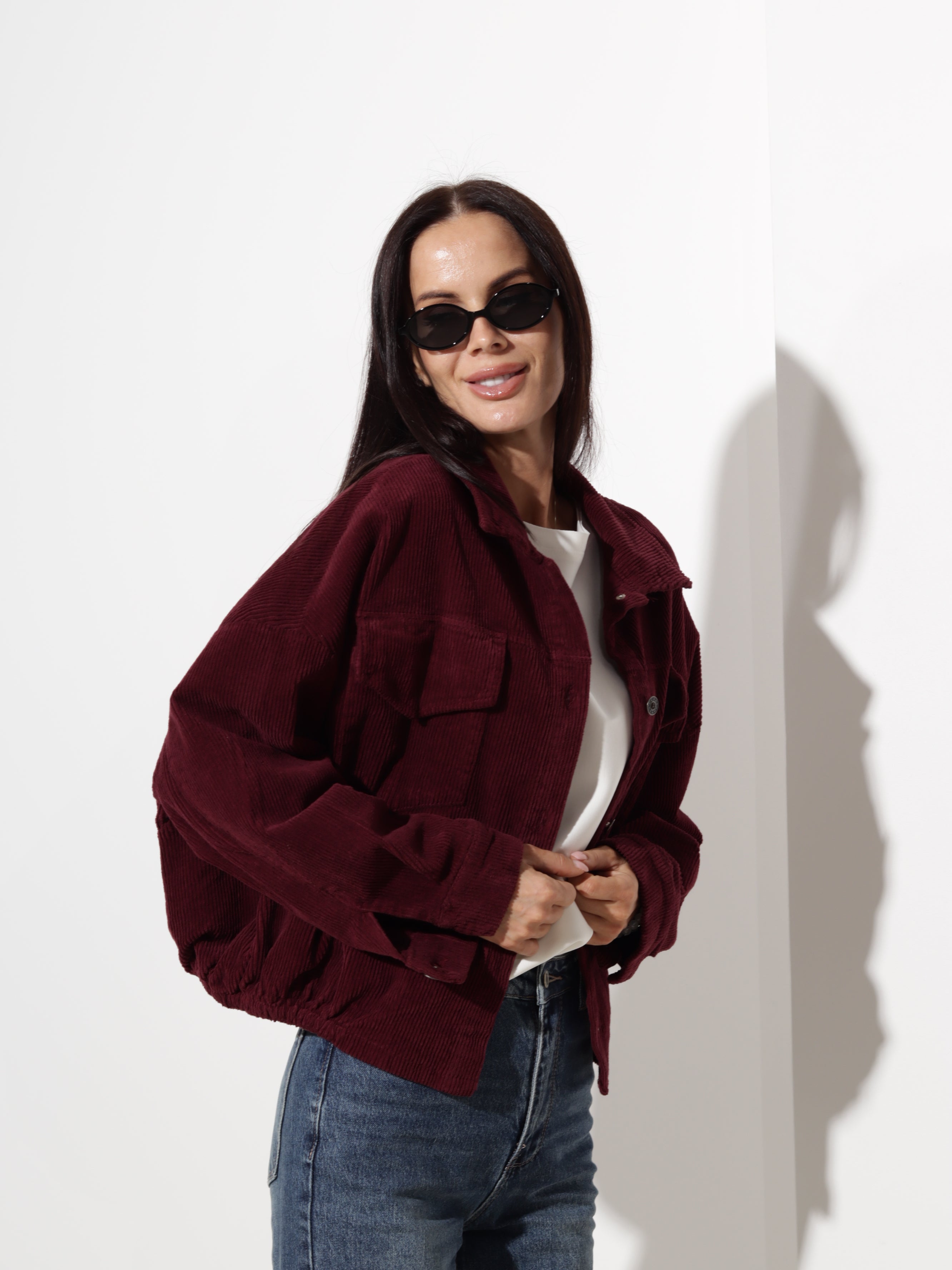 Bordo velveta jaka ar pogu aizdari- 20629