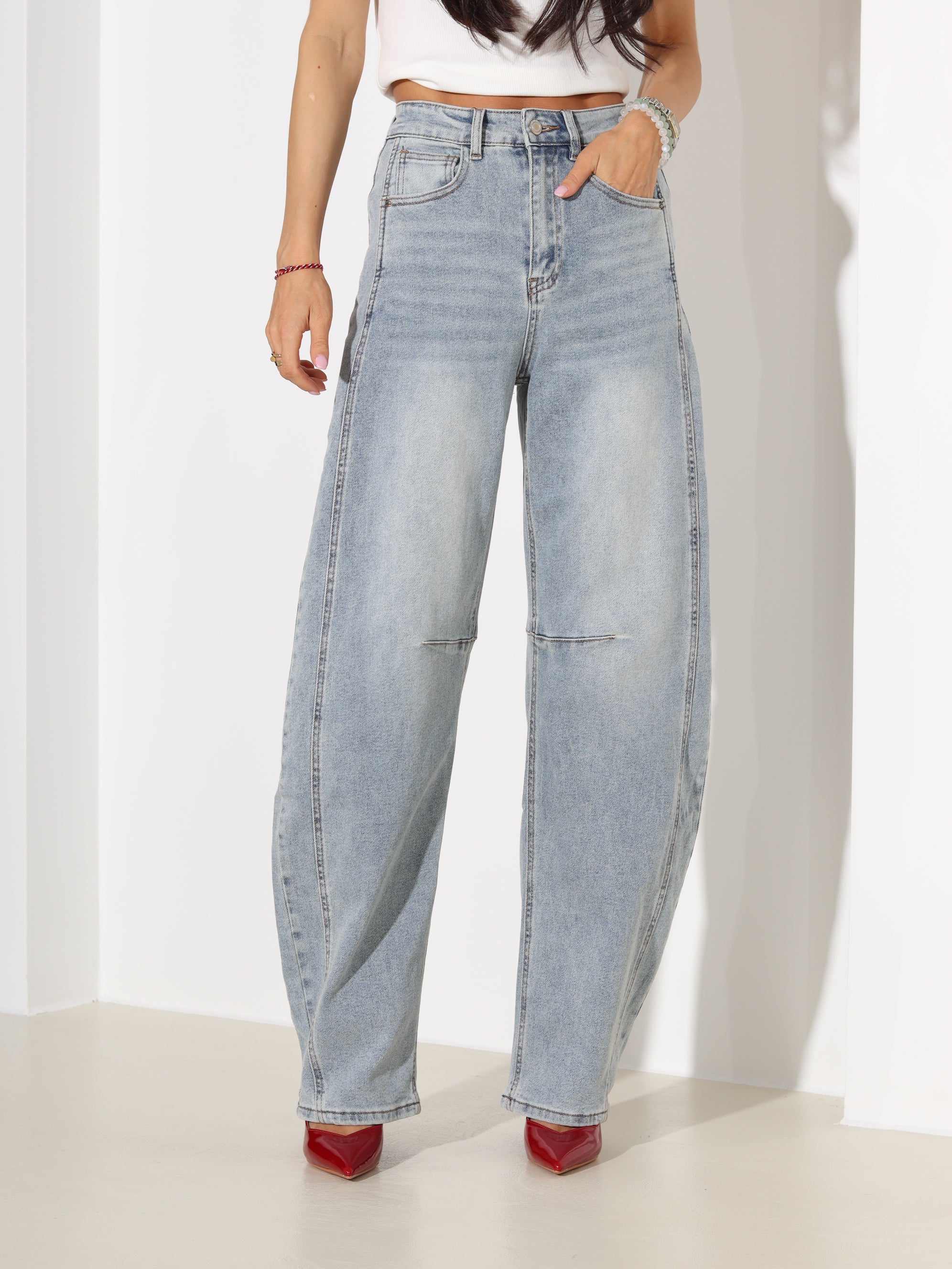 Zilas "Laulia" džinsa bikses "Barrel" - 18369