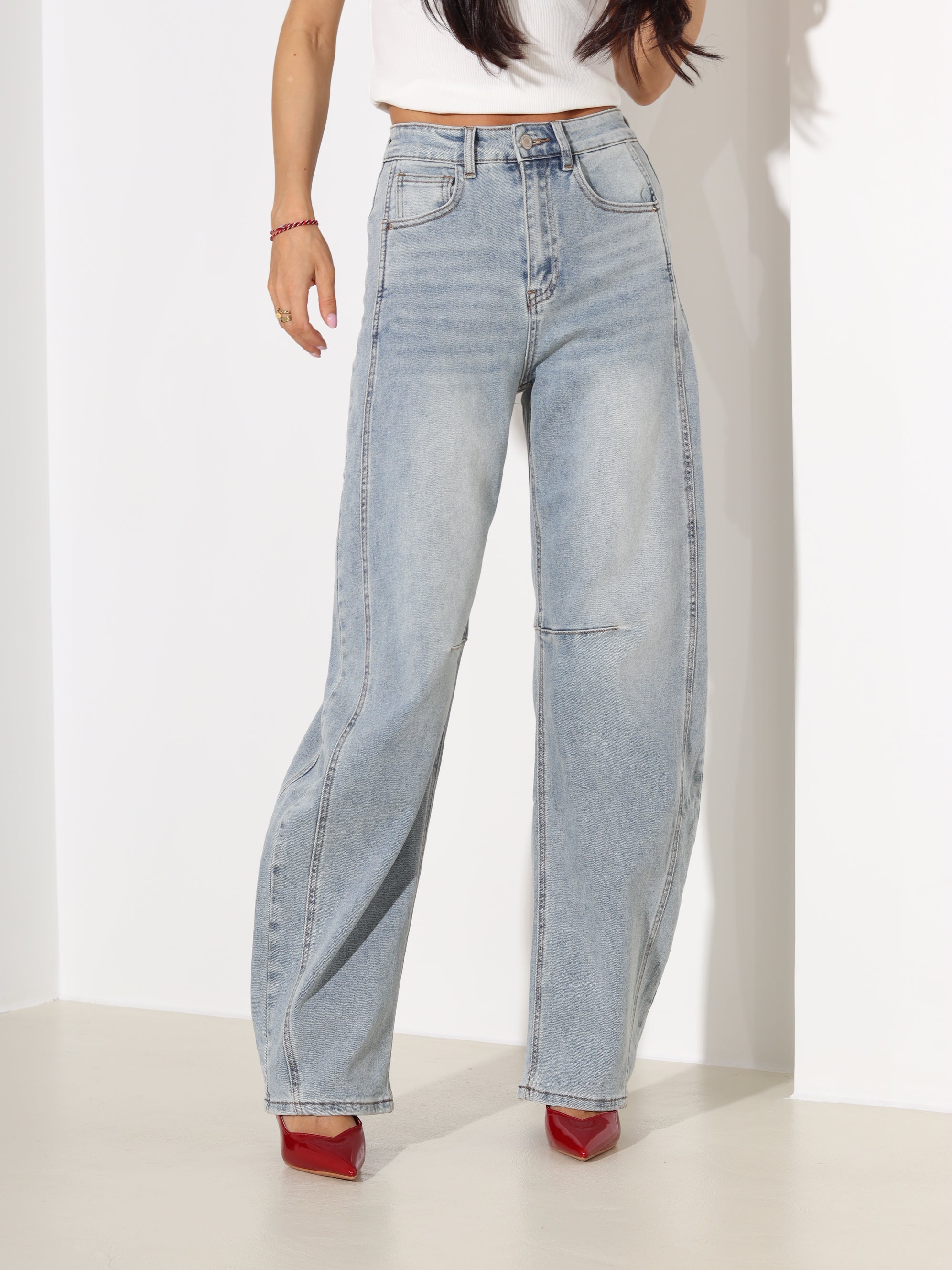 Zilas "Laulia" džinsa bikses "Barrel" - 18369