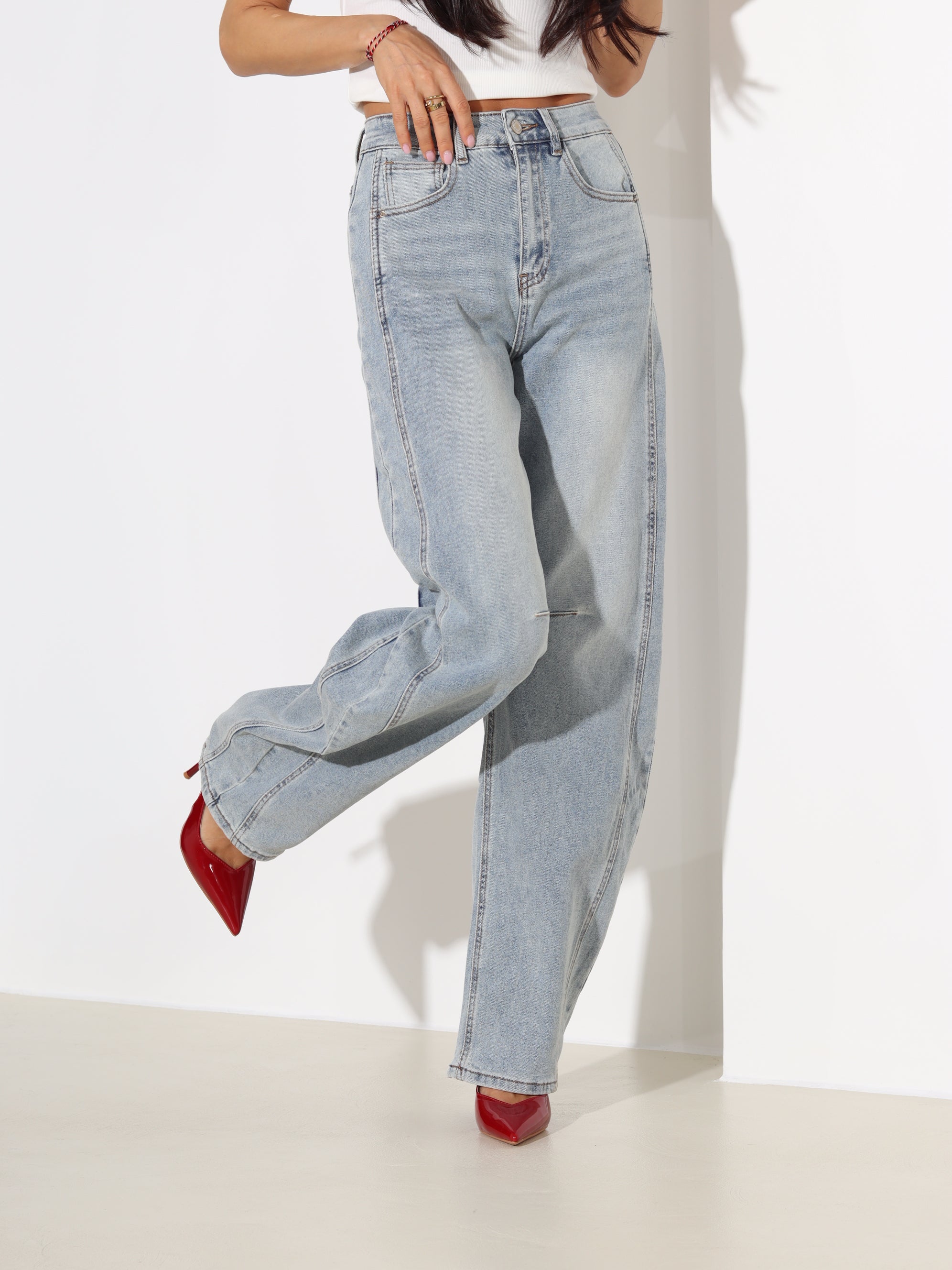 Zilas "Laulia" džinsa bikses "Barrel" - 18369