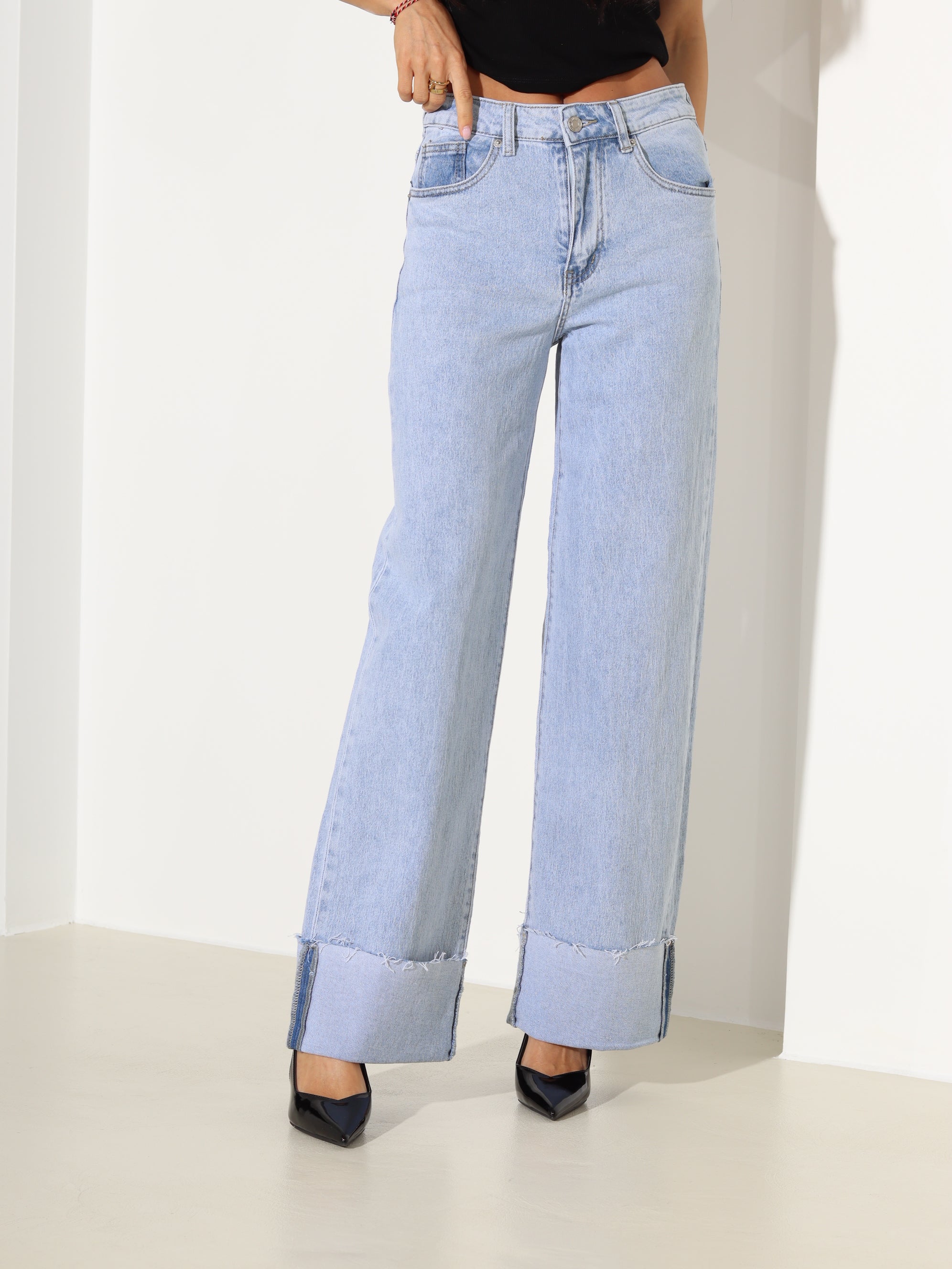 Gaiši zilas "Laulia" džinsa bikses "Dad fit" - 18357