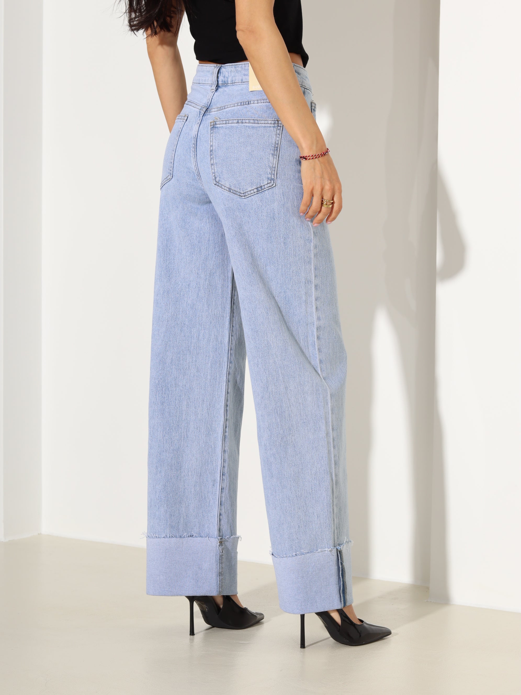 Gaiši zilas "Laulia" džinsa bikses "Dad fit" - 18357