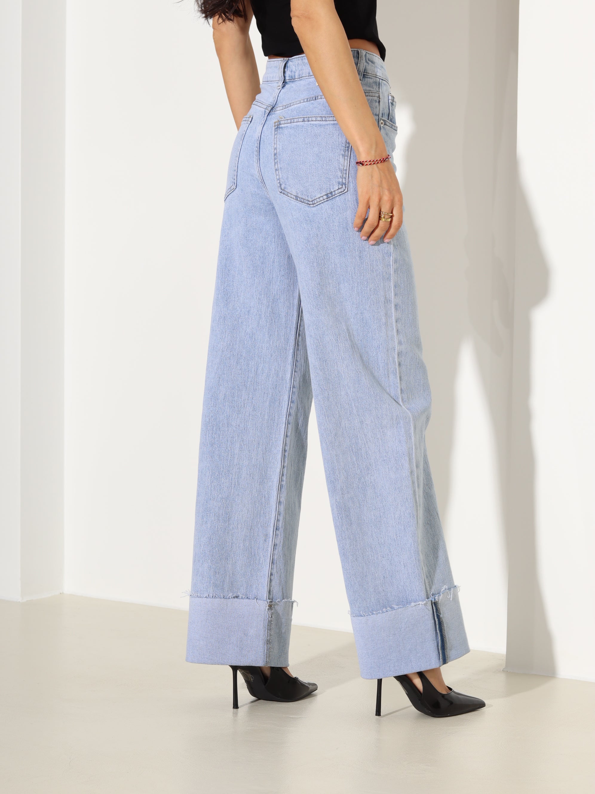 Gaiši zilas "Laulia" džinsa bikses "Dad fit" - 18357