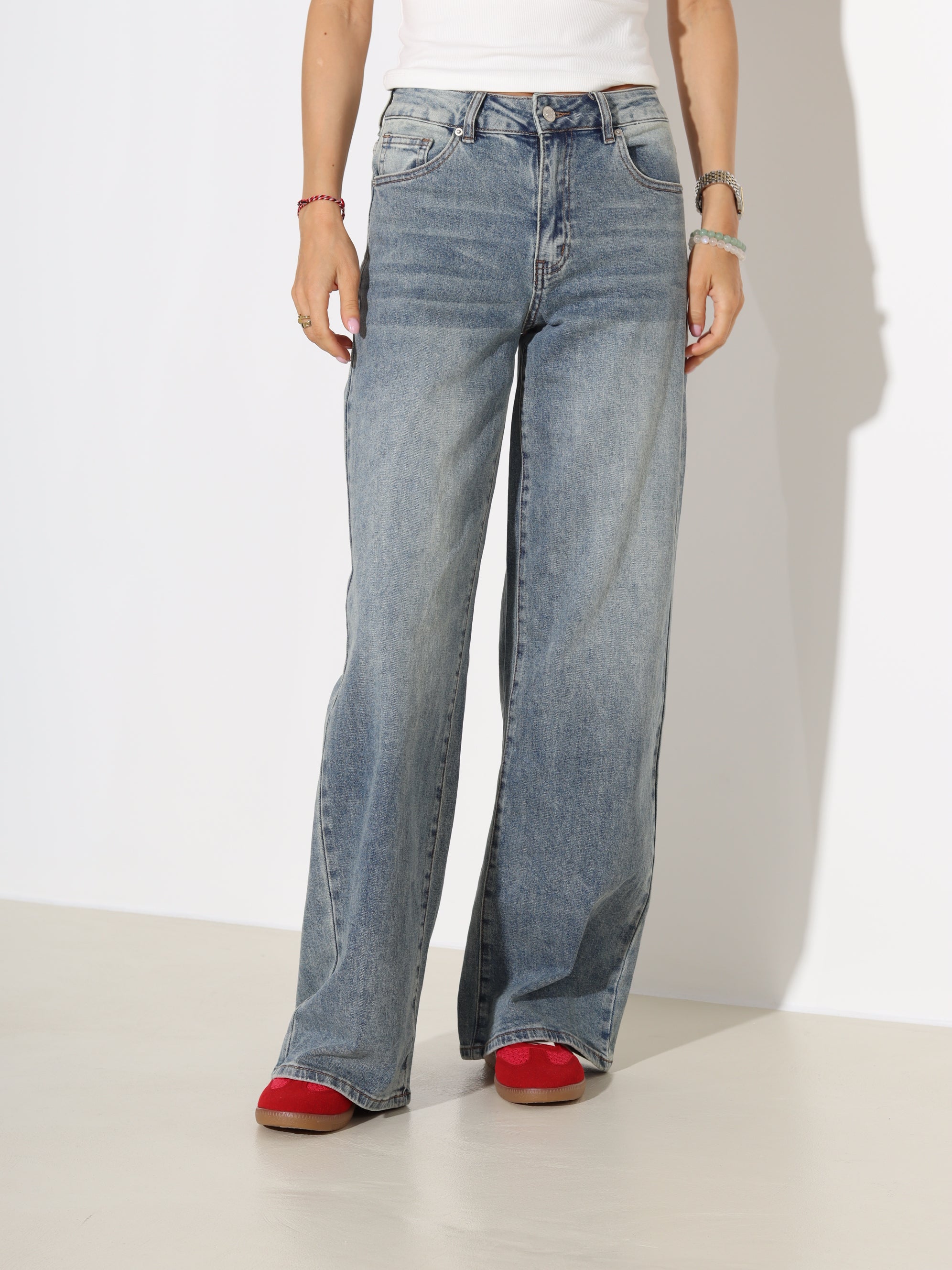 Zilganzaļas "Laulia" džinsa bikses "Premium" - 18361