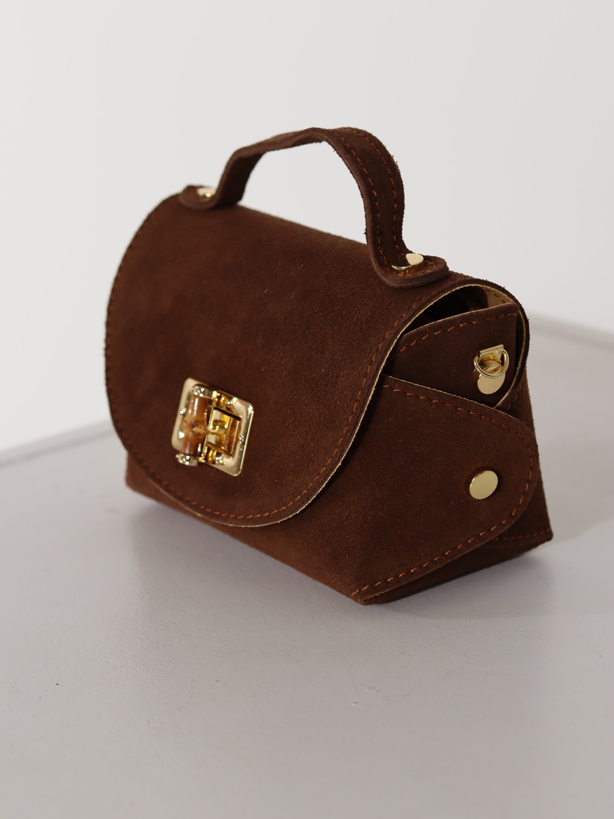 Camel/brūna d/zamšādas mini stilizēta soma – 18093