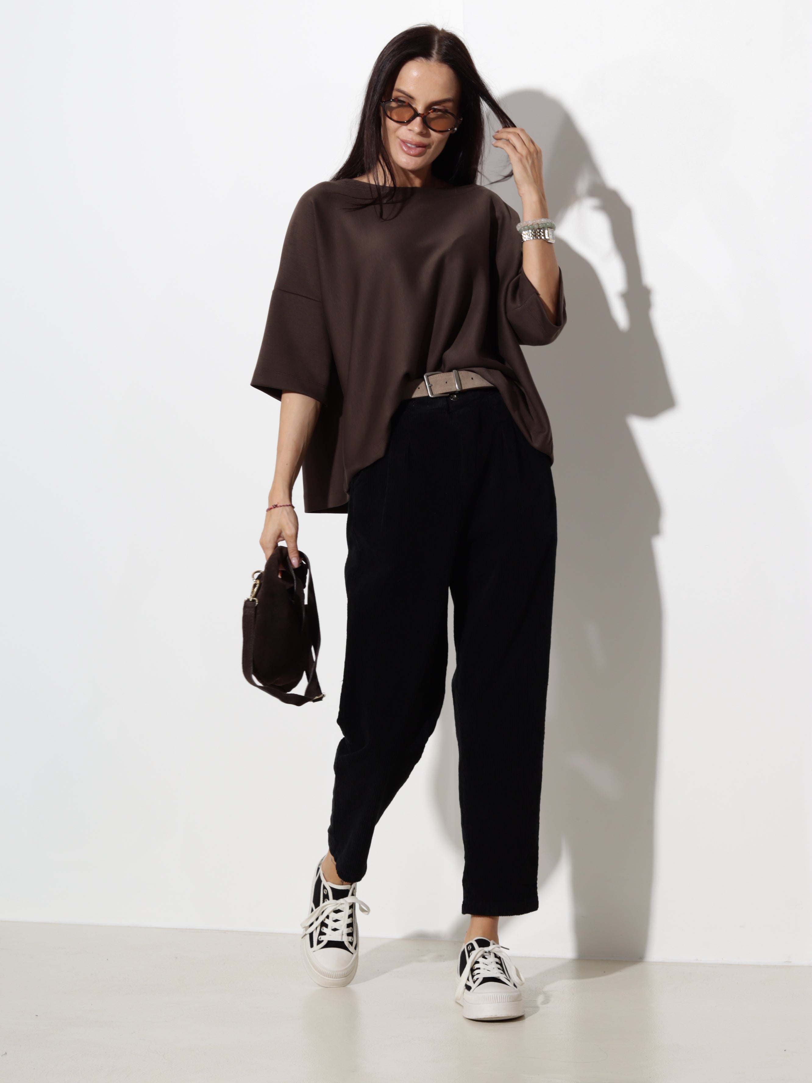Brūns oversize tipa tops- 20612