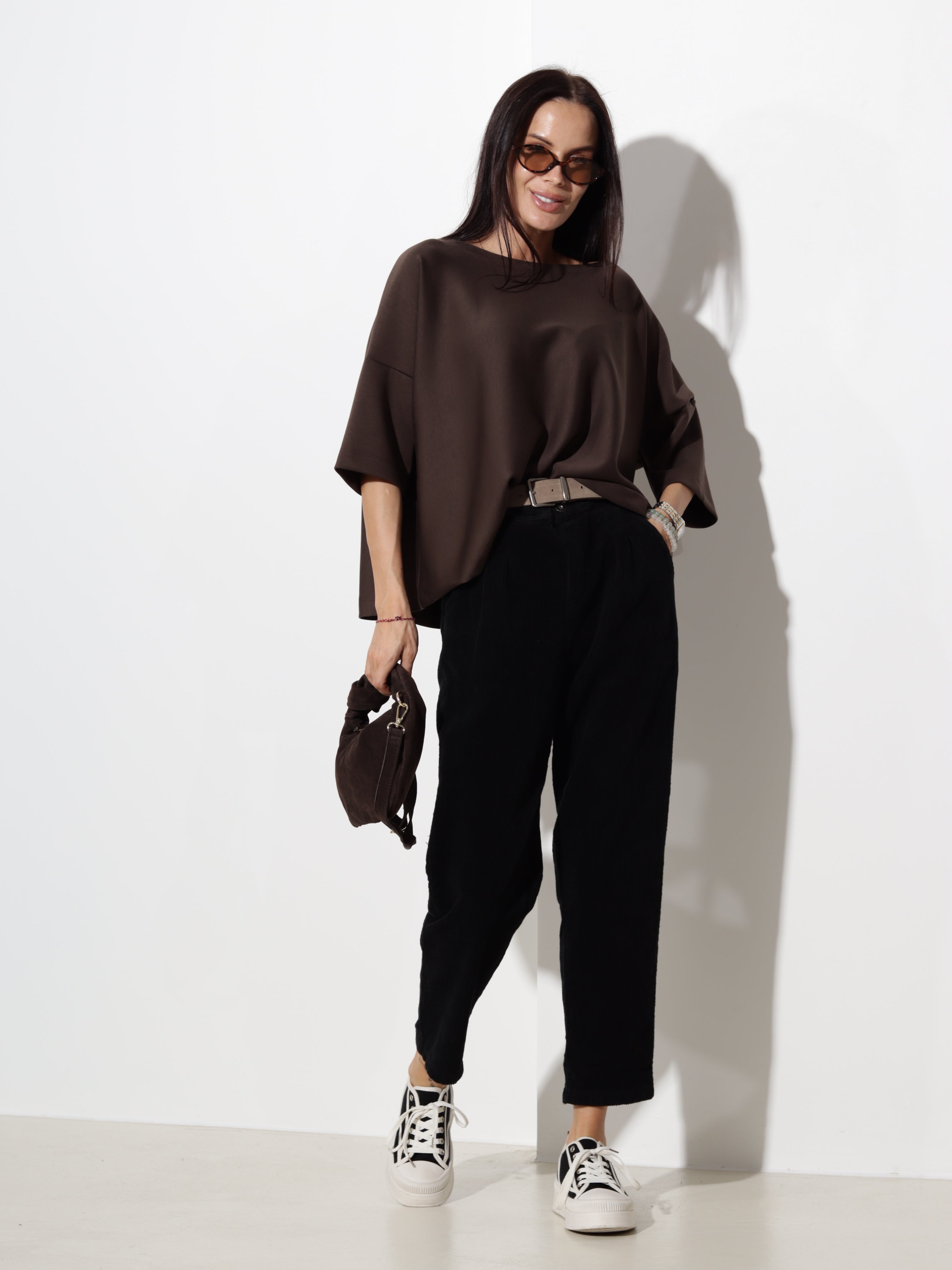 Brūns oversize tipa tops- 20612
