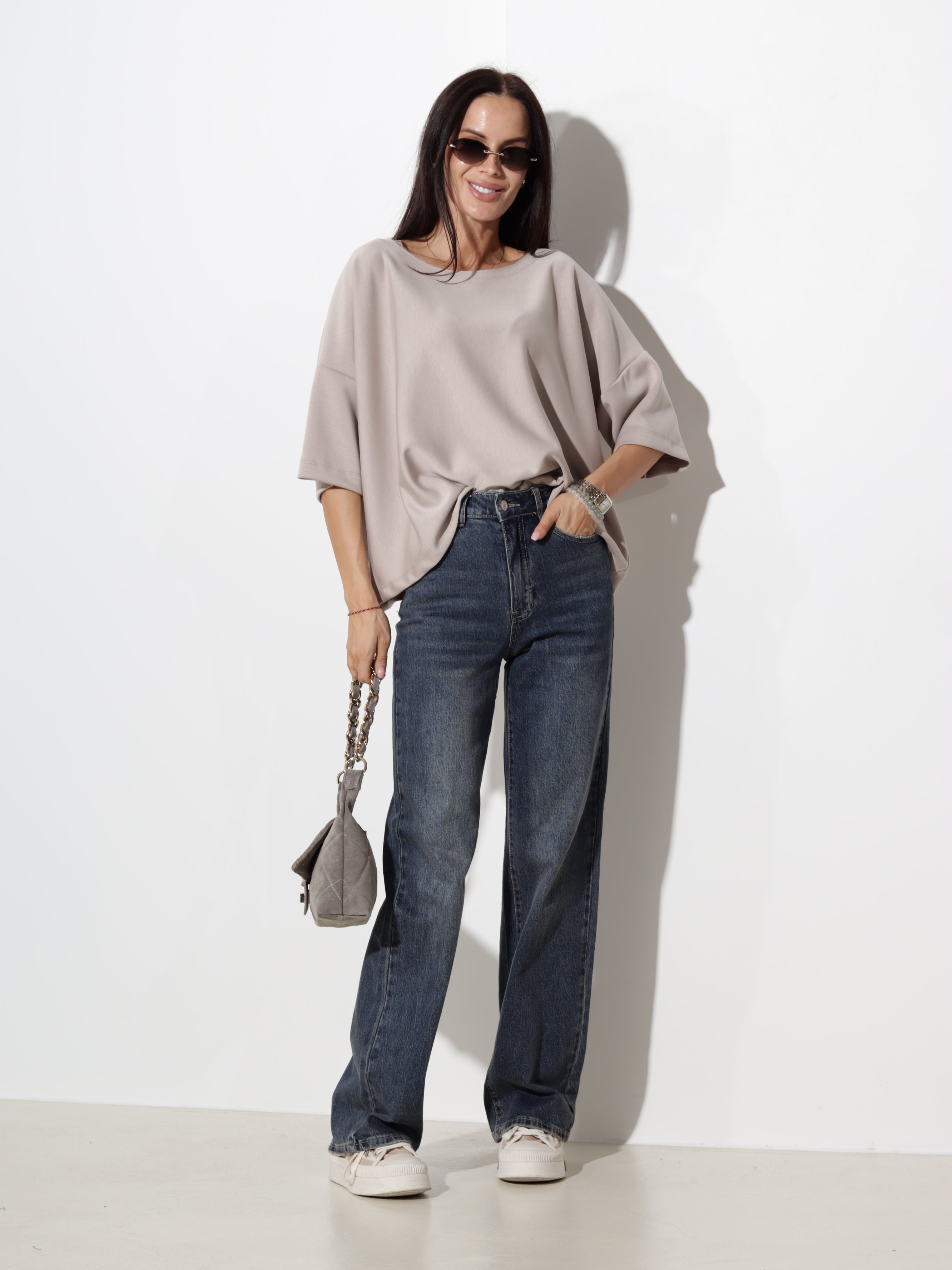 Taupe oversize tipa tops- 20608