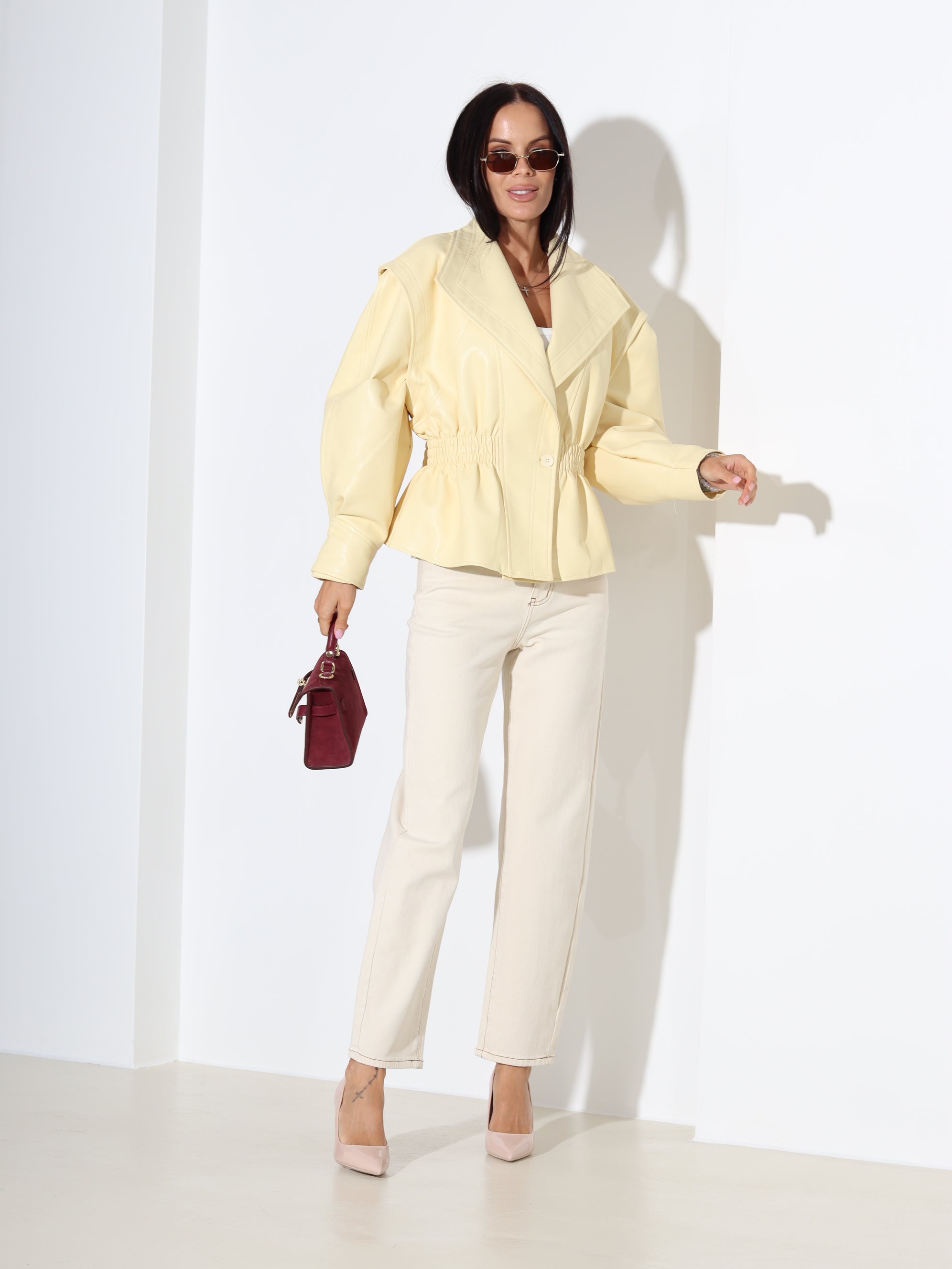 Dzeltena ādas imitācijas virsjaka - 18378