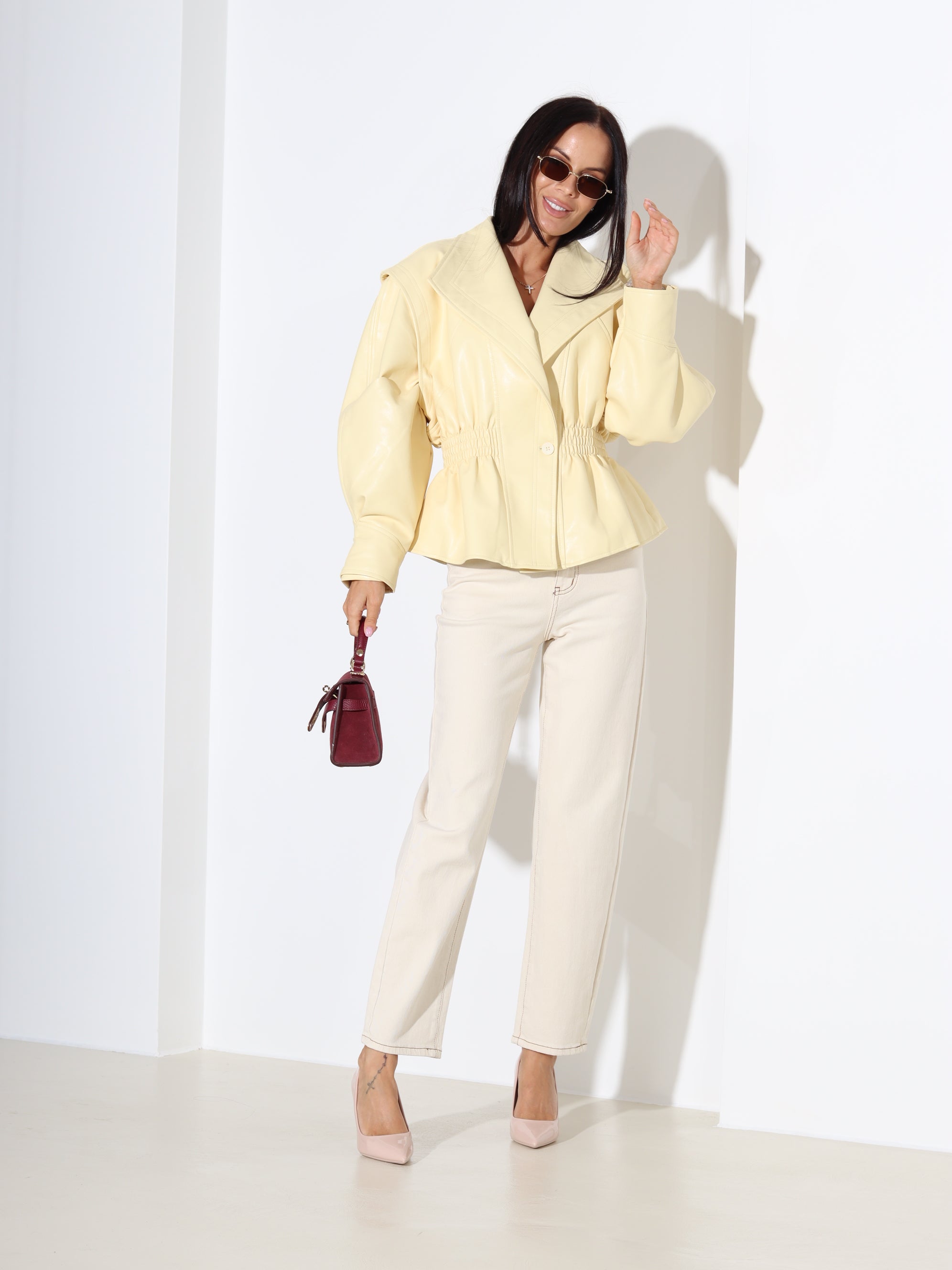 Dzeltena ādas imitācijas virsjaka - 18378