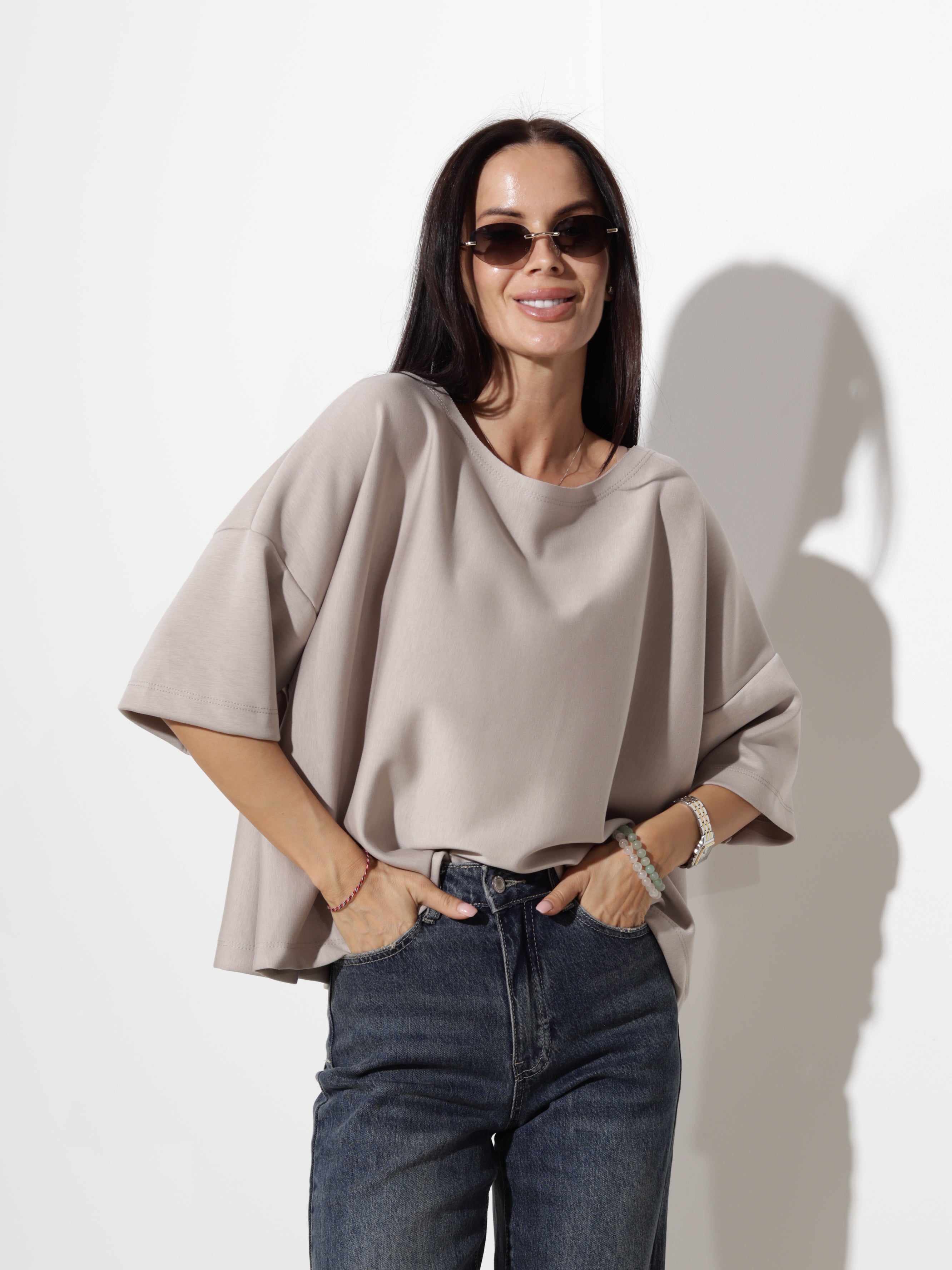 Taupe oversize tipa tops- 20608