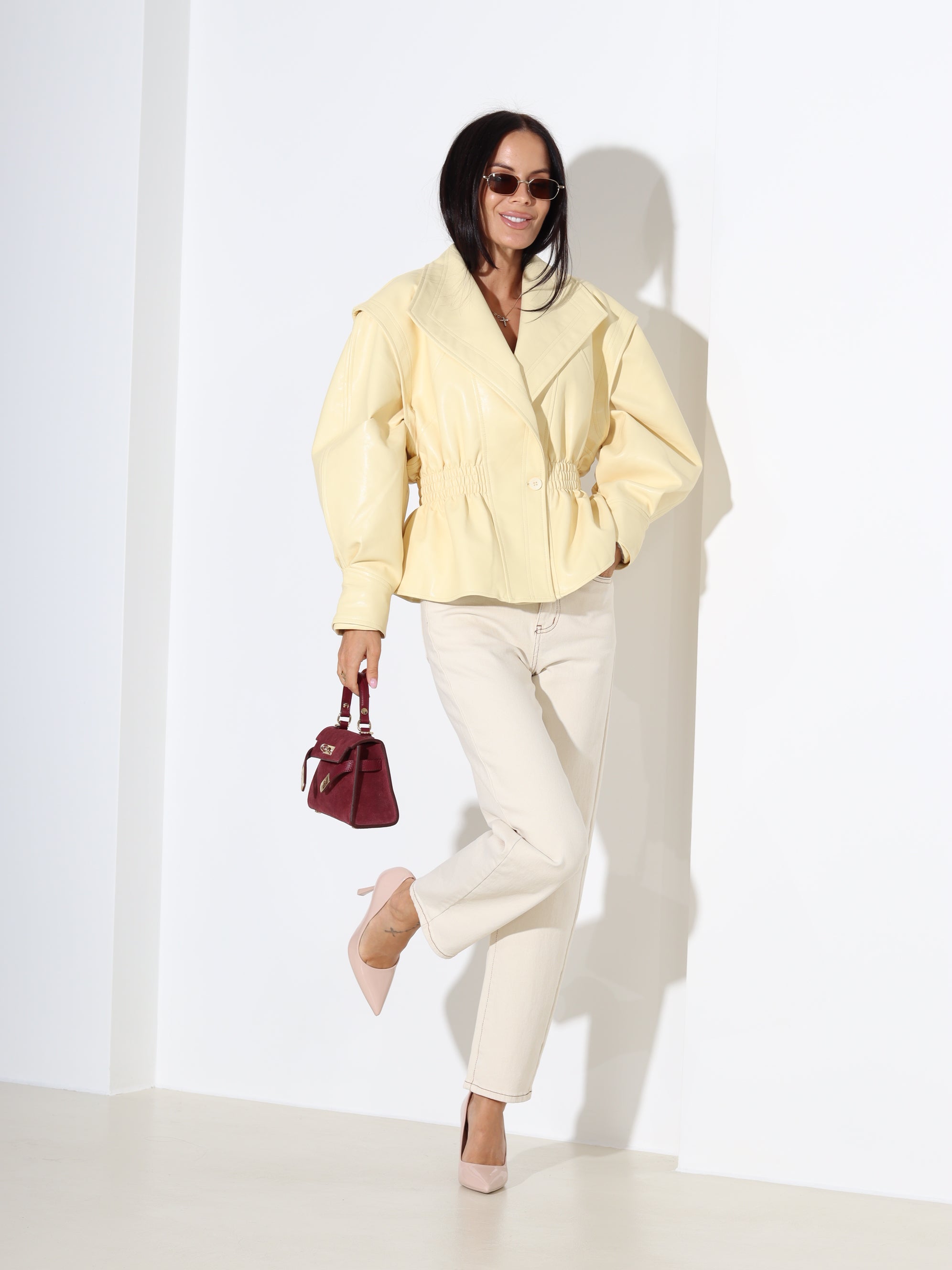 Dzeltena ādas imitācijas virsjaka - 18378