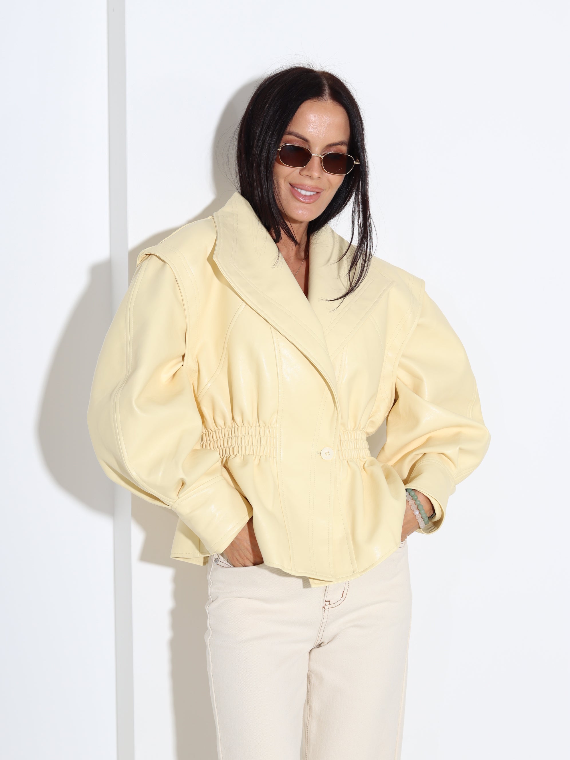 Dzeltena ādas imitācijas virsjaka - 18378