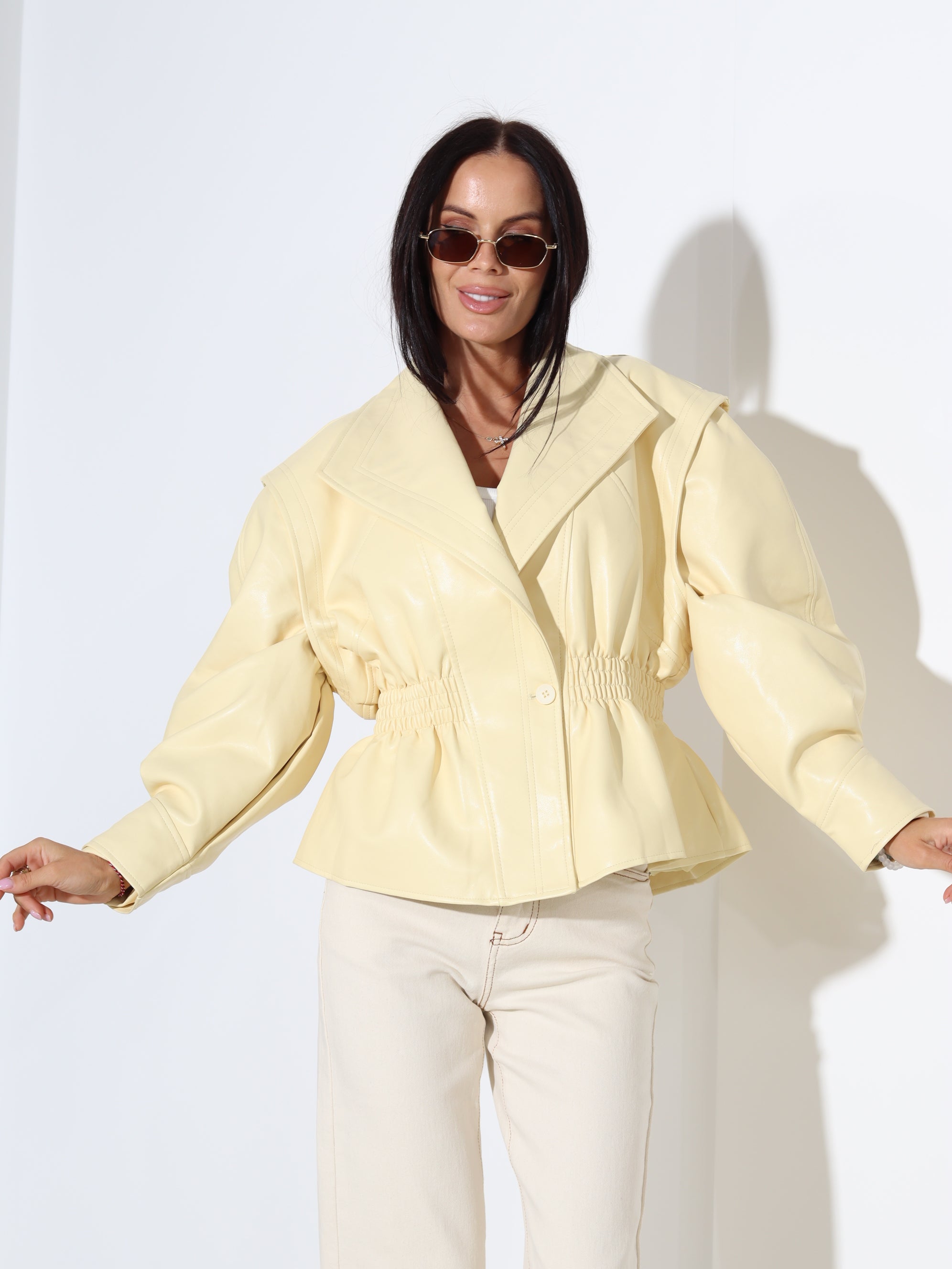 Dzeltena ādas imitācijas virsjaka - 18378