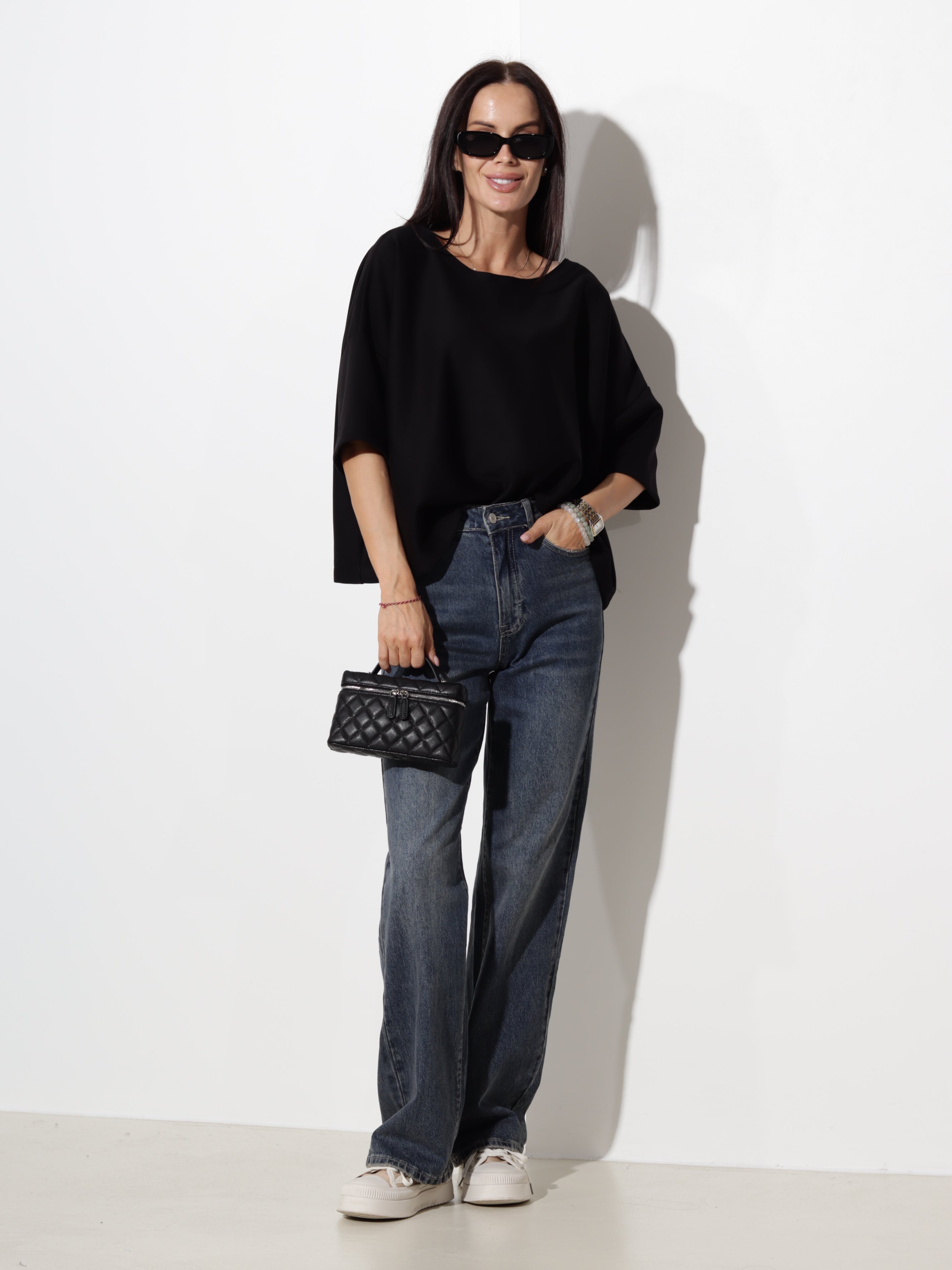 Melns oversize tipa tops- 20611