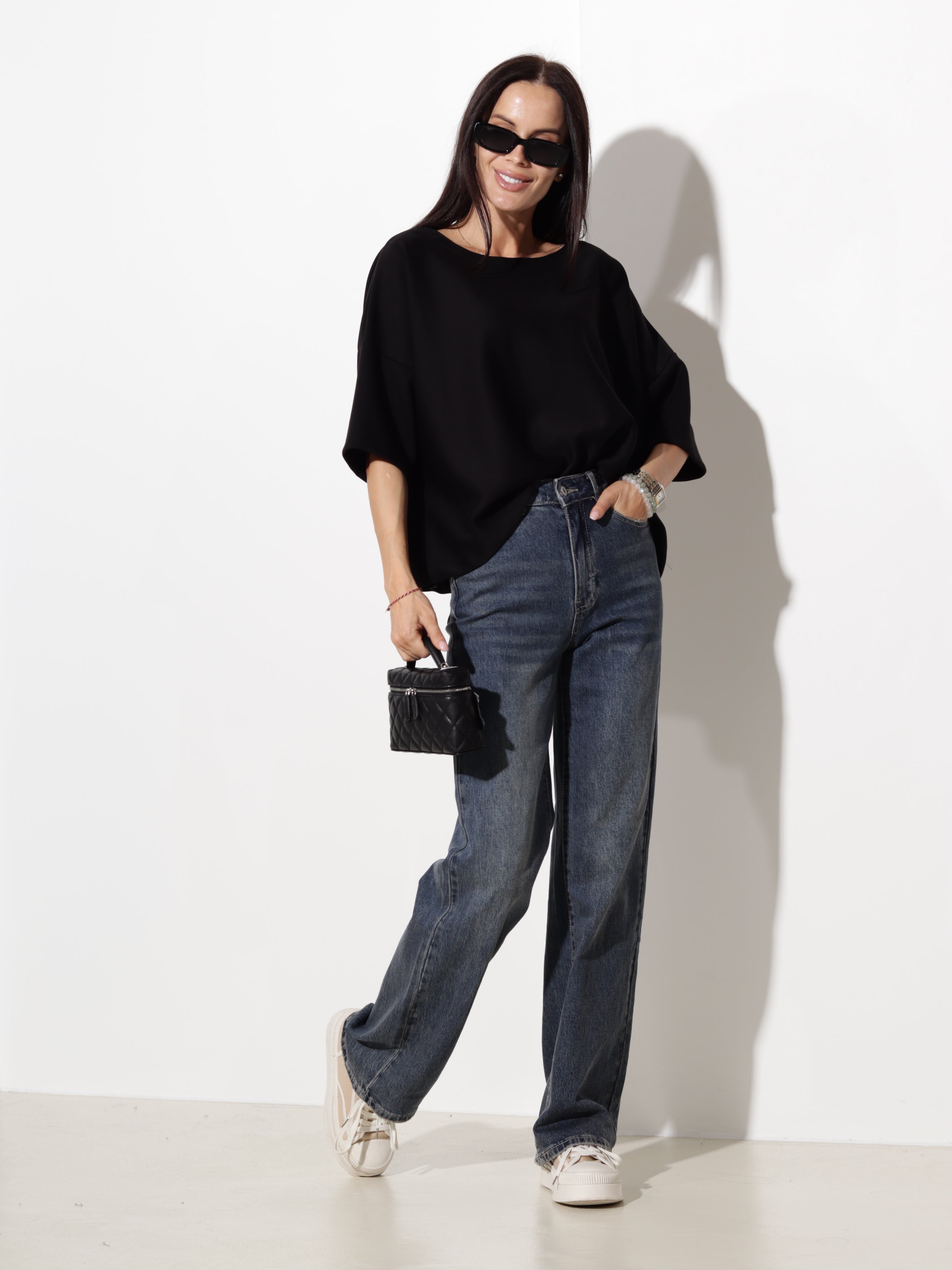 Melns oversize tipa tops- 20611
