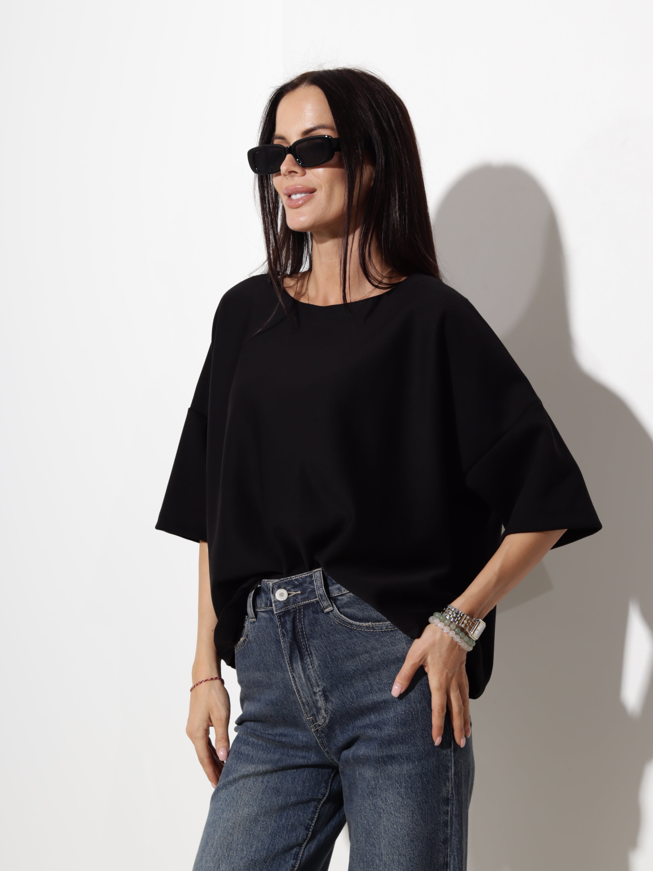Melns oversize tipa tops- 20611
