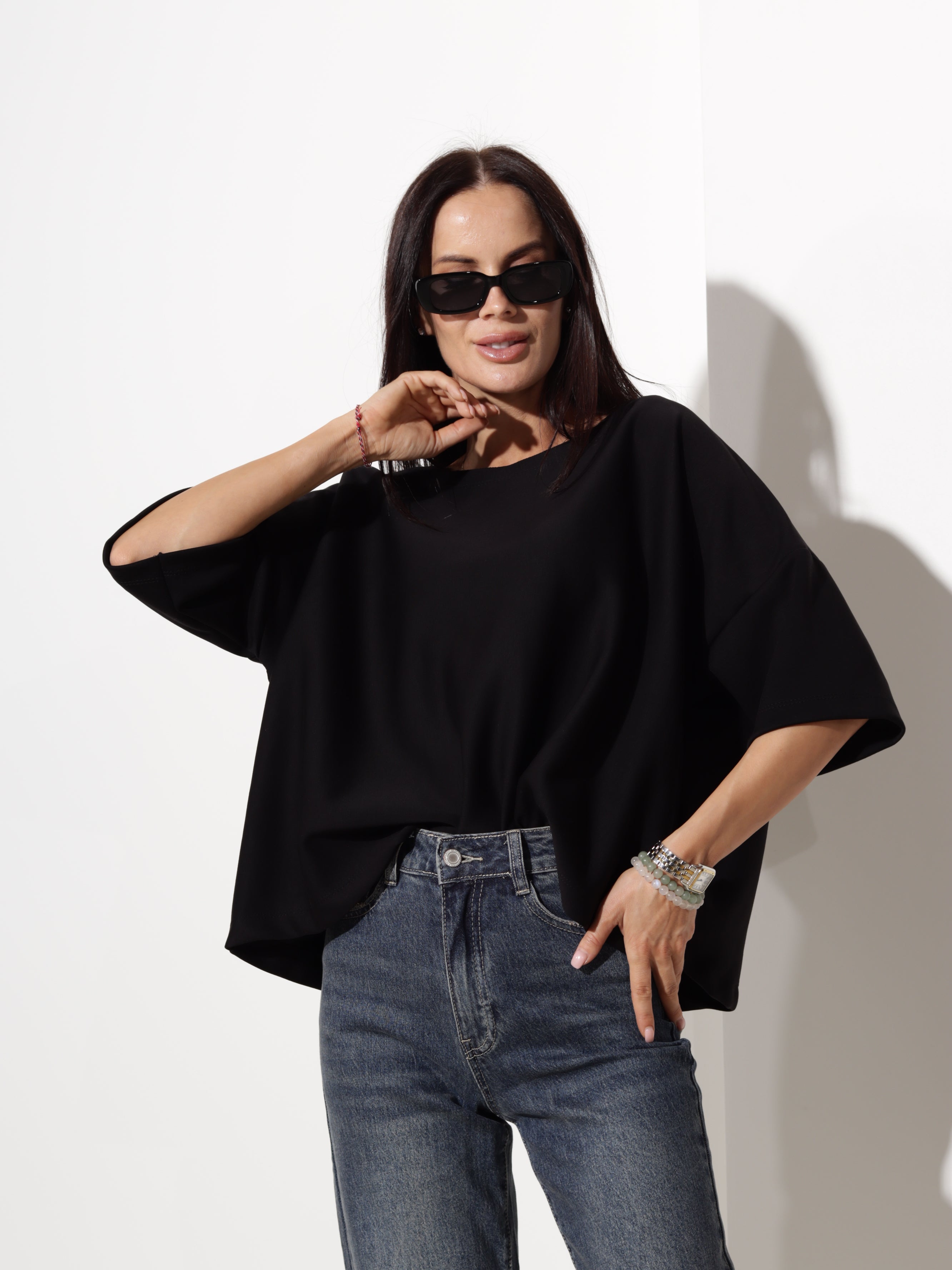 Melns oversize tipa tops- 20611