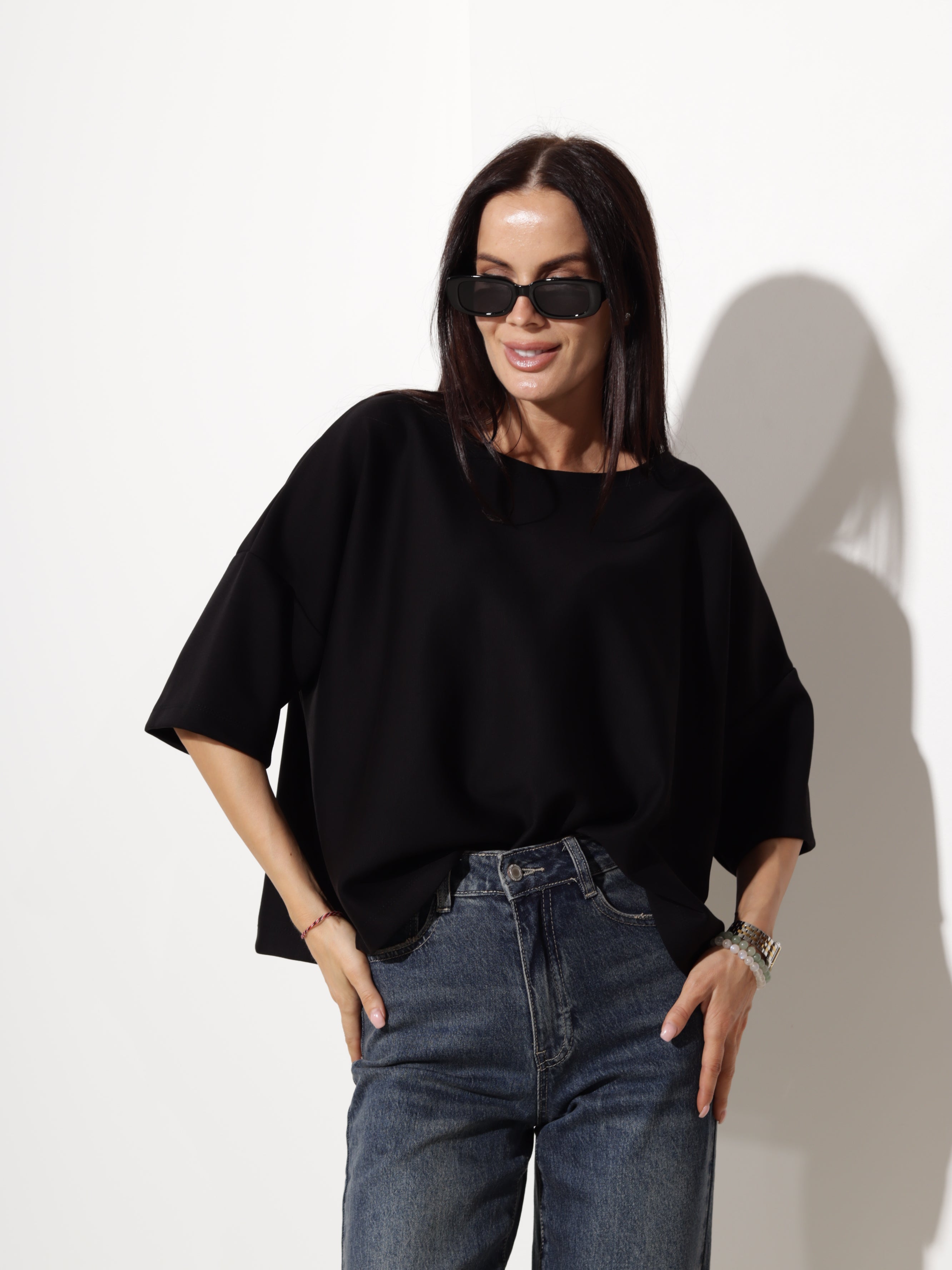 Melns oversize tipa tops- 20611