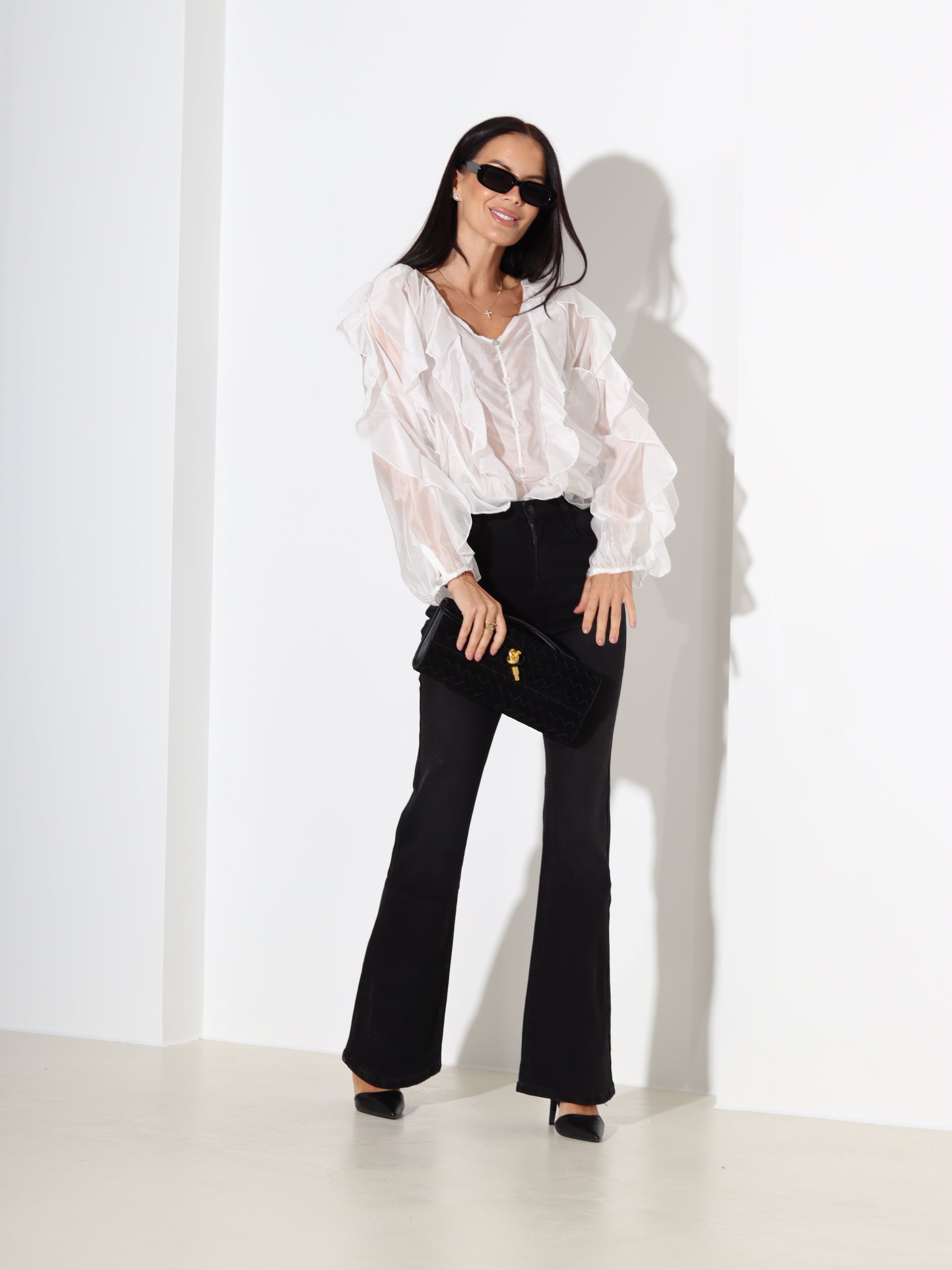 Balta bluze 'Volānrišiņa' – 18156