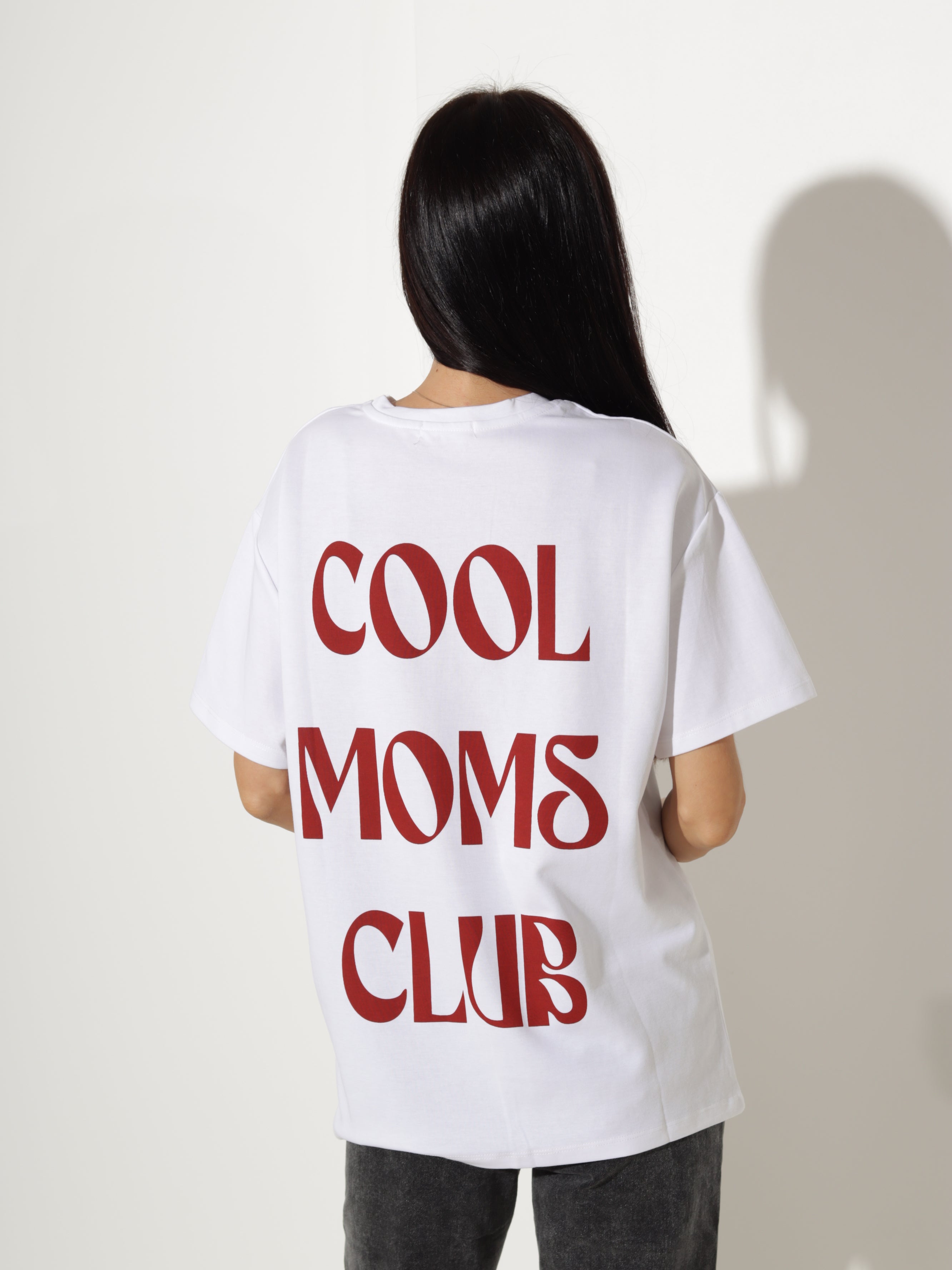 Balts T-krekls / tops "Cool moms club" - 20339