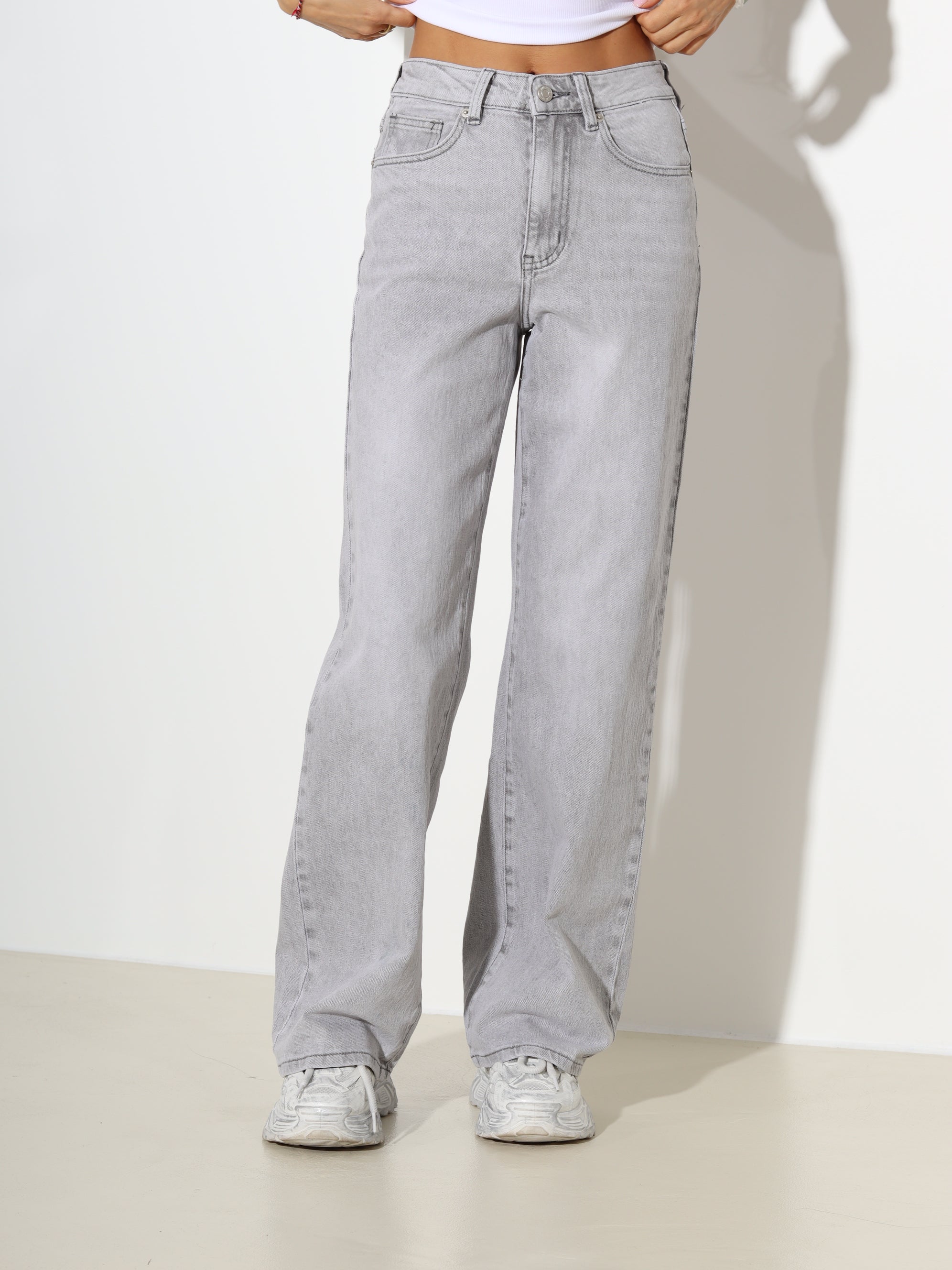 Pelēkas "Laulia" džinsu bikses "Wide leg"- 19093