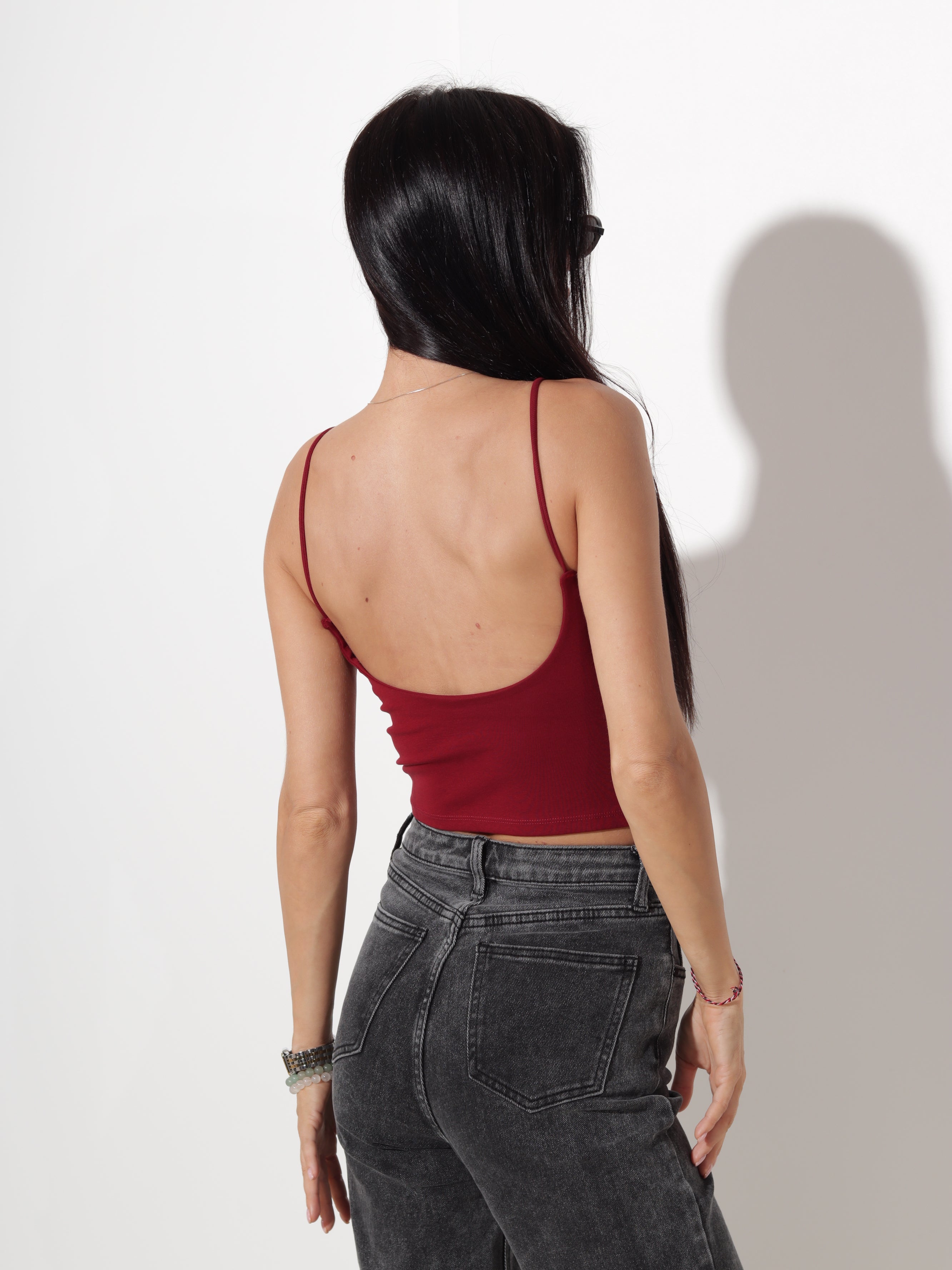 Bordo/sarkans saīsināts tops- 20384