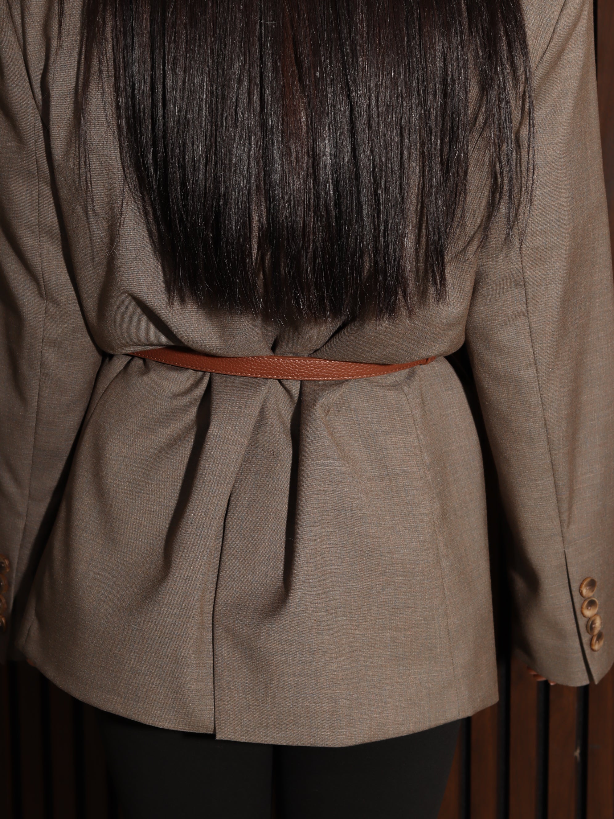 Brūna/camel d/āreguljama josta ar zelta āķīša aizdari - 17852