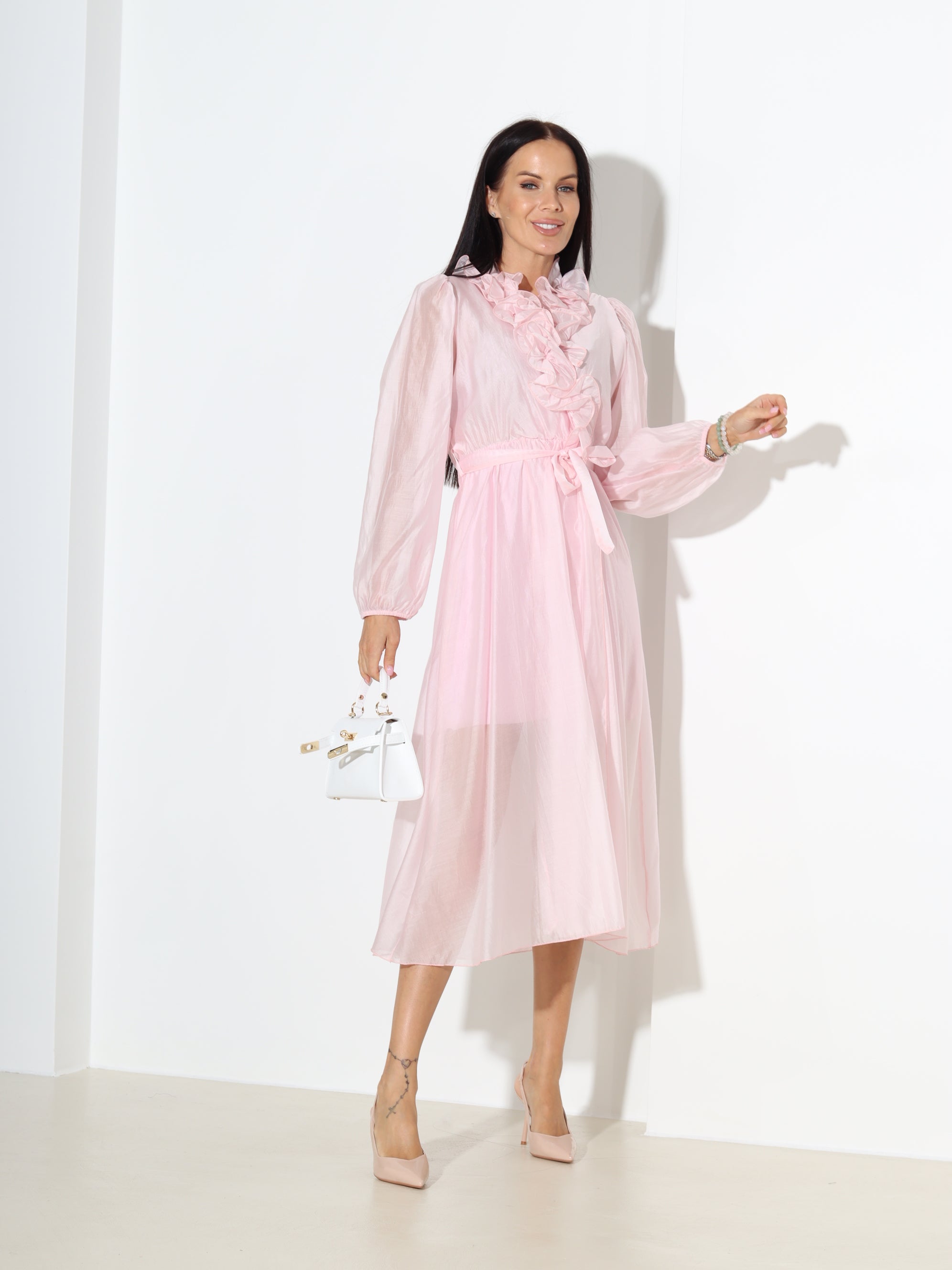 Rozā, midi, gaisīga kleita - 18410