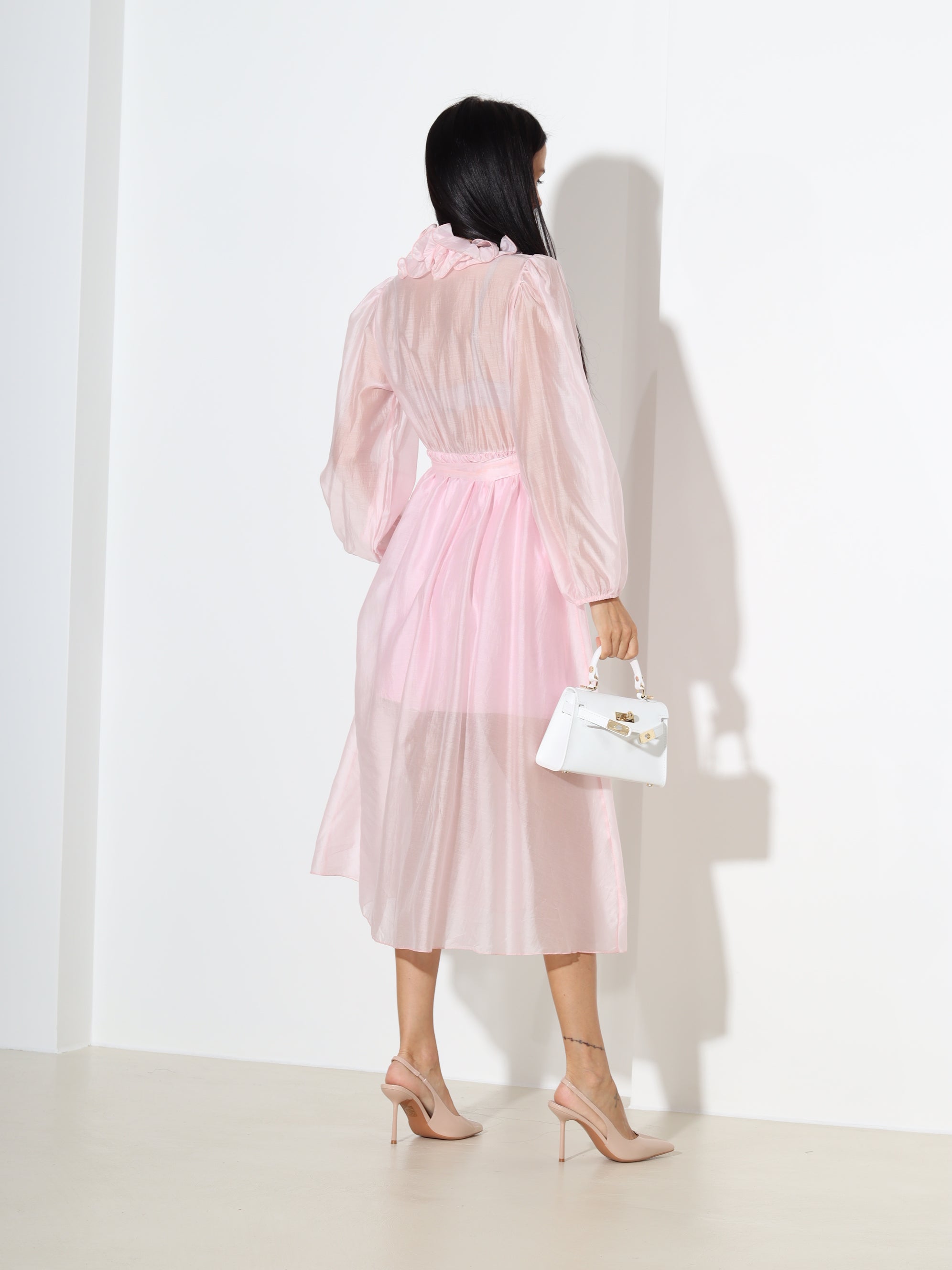 Rozā, midi, gaisīga kleita - 18410