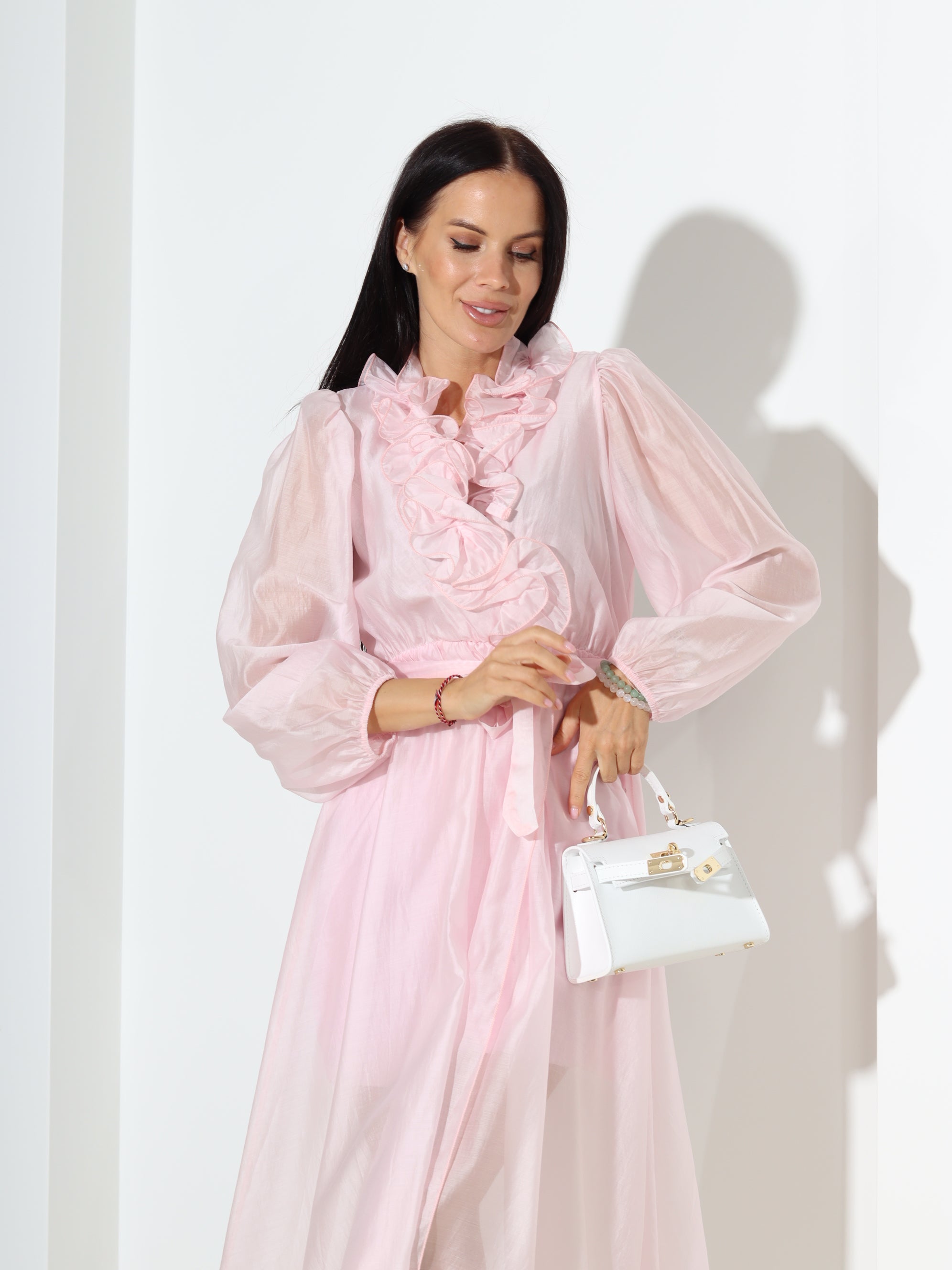 Rozā, midi, gaisīga kleita - 18410