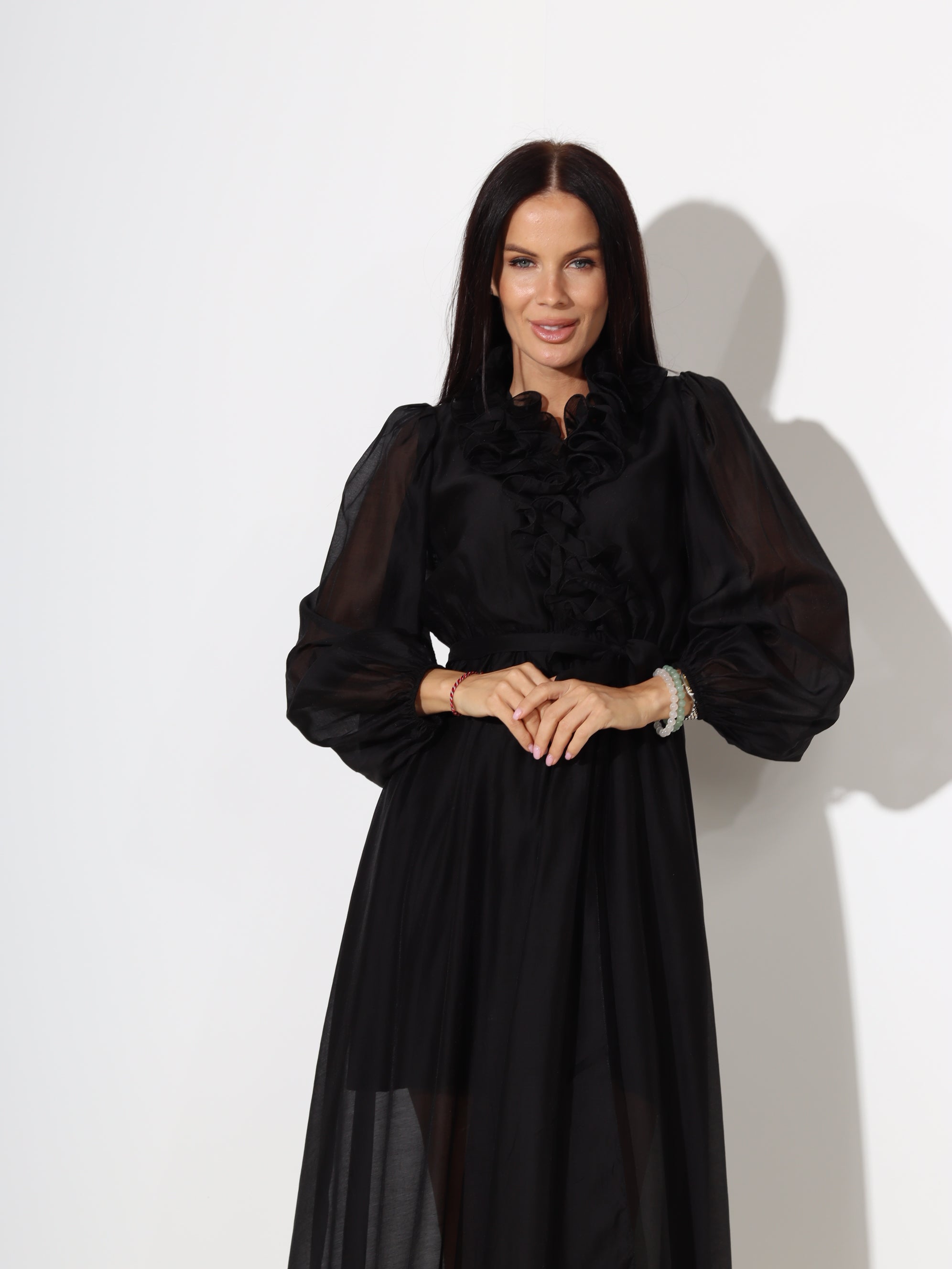 Melna, midi, gaisīga kleita - 18411