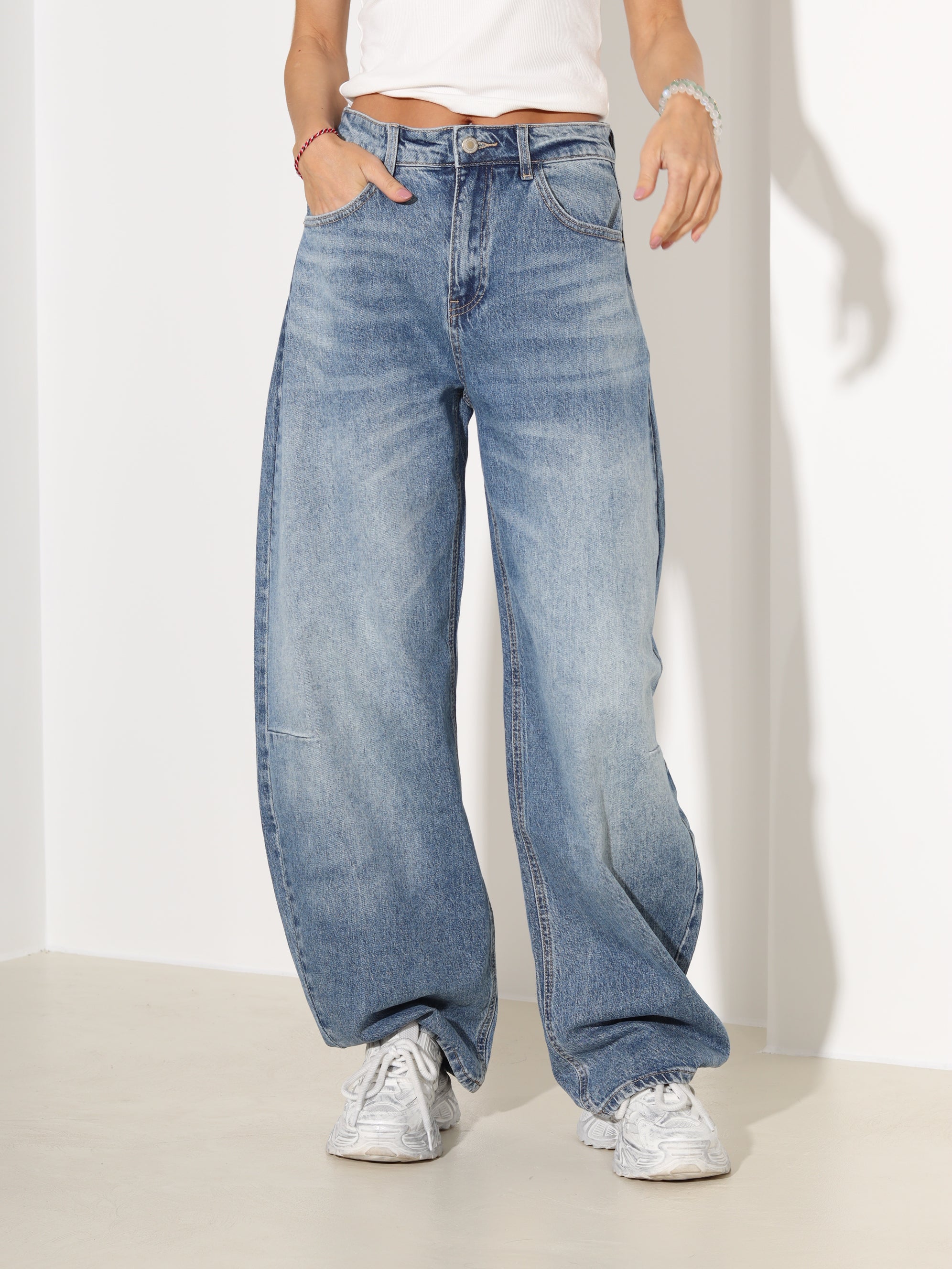 Zilas džinsa püksid 'Barrel' mudel - 18166