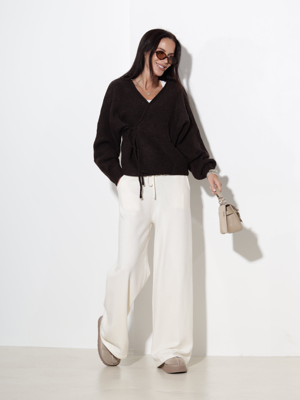 Pienbaltas smalki adītas bikses - 21134