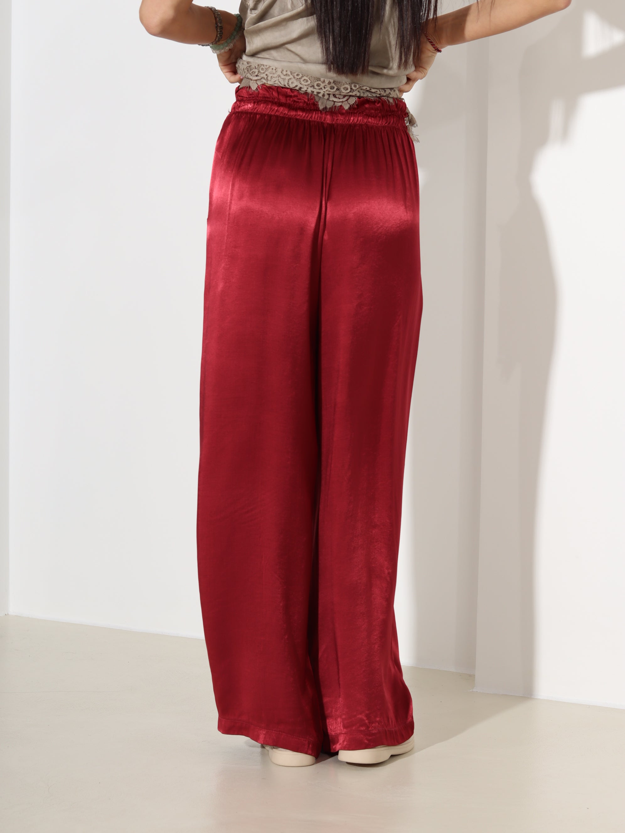 Sarkanas/bordo viskozes bikses- 18482