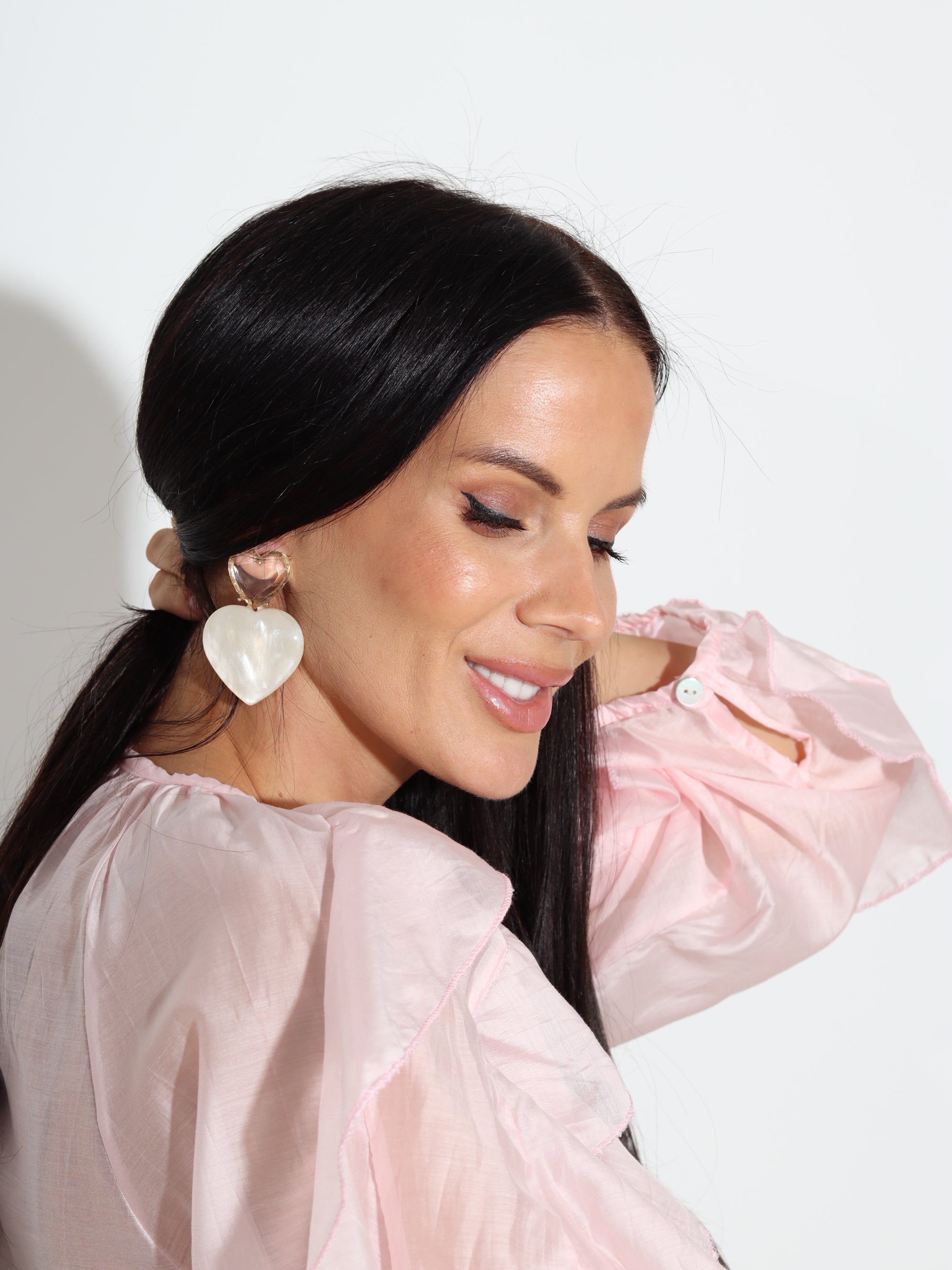 Balti auskari "Sirdis"- 18212