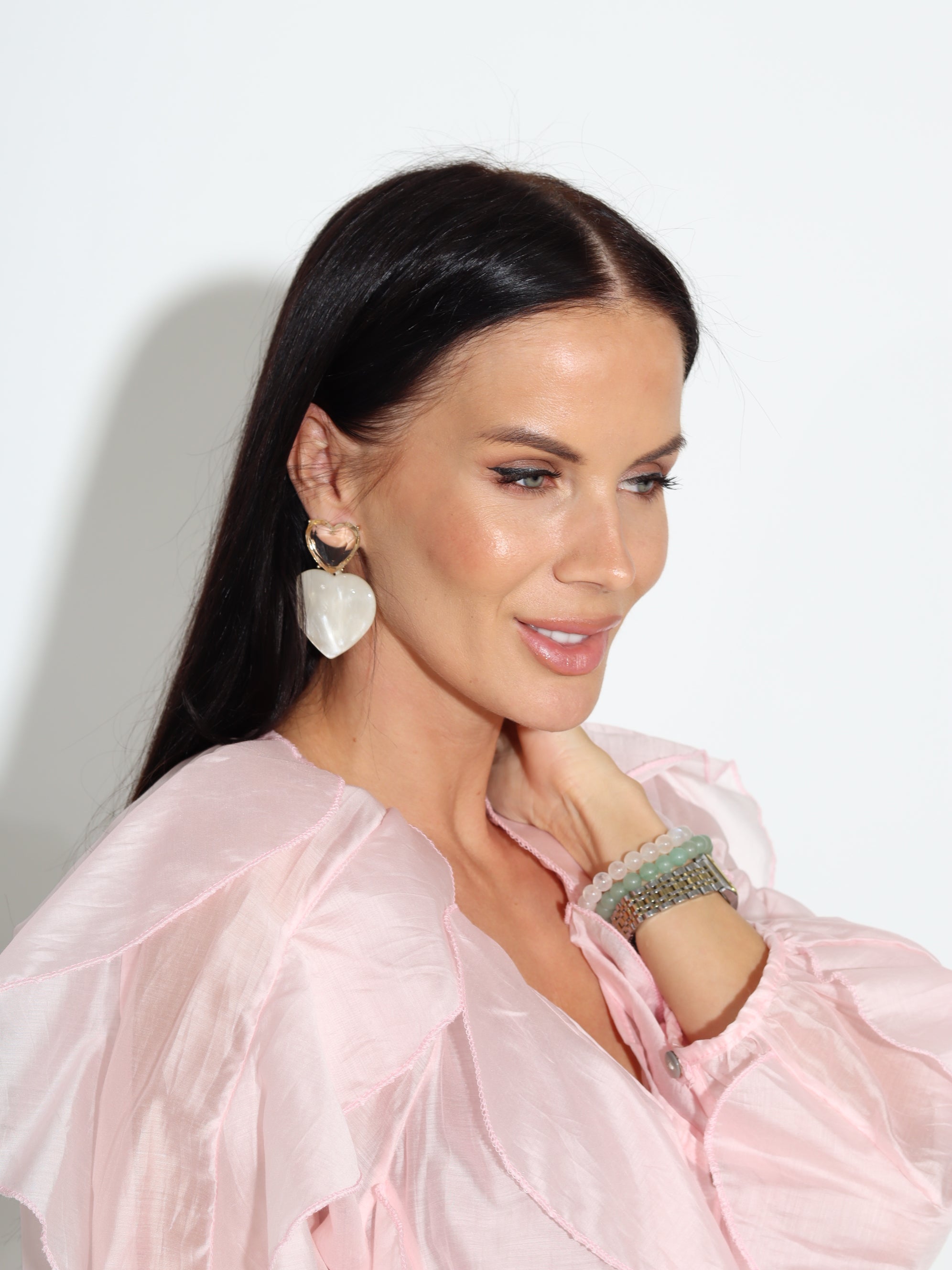 Balti auskari "Sirdis"- 18212